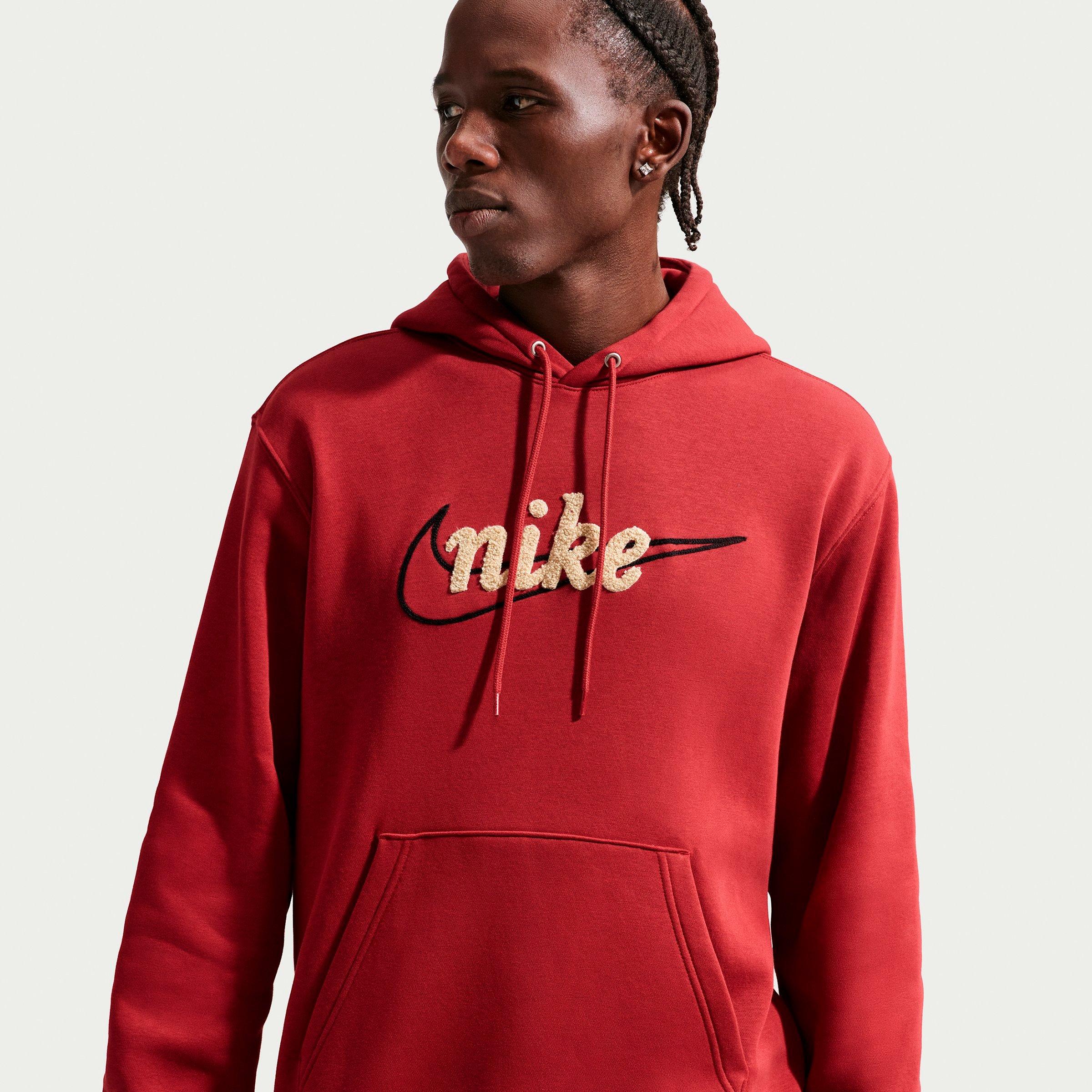 Men's Nike Sportswear Club Chenille Script Pullover Fleece Hoodie