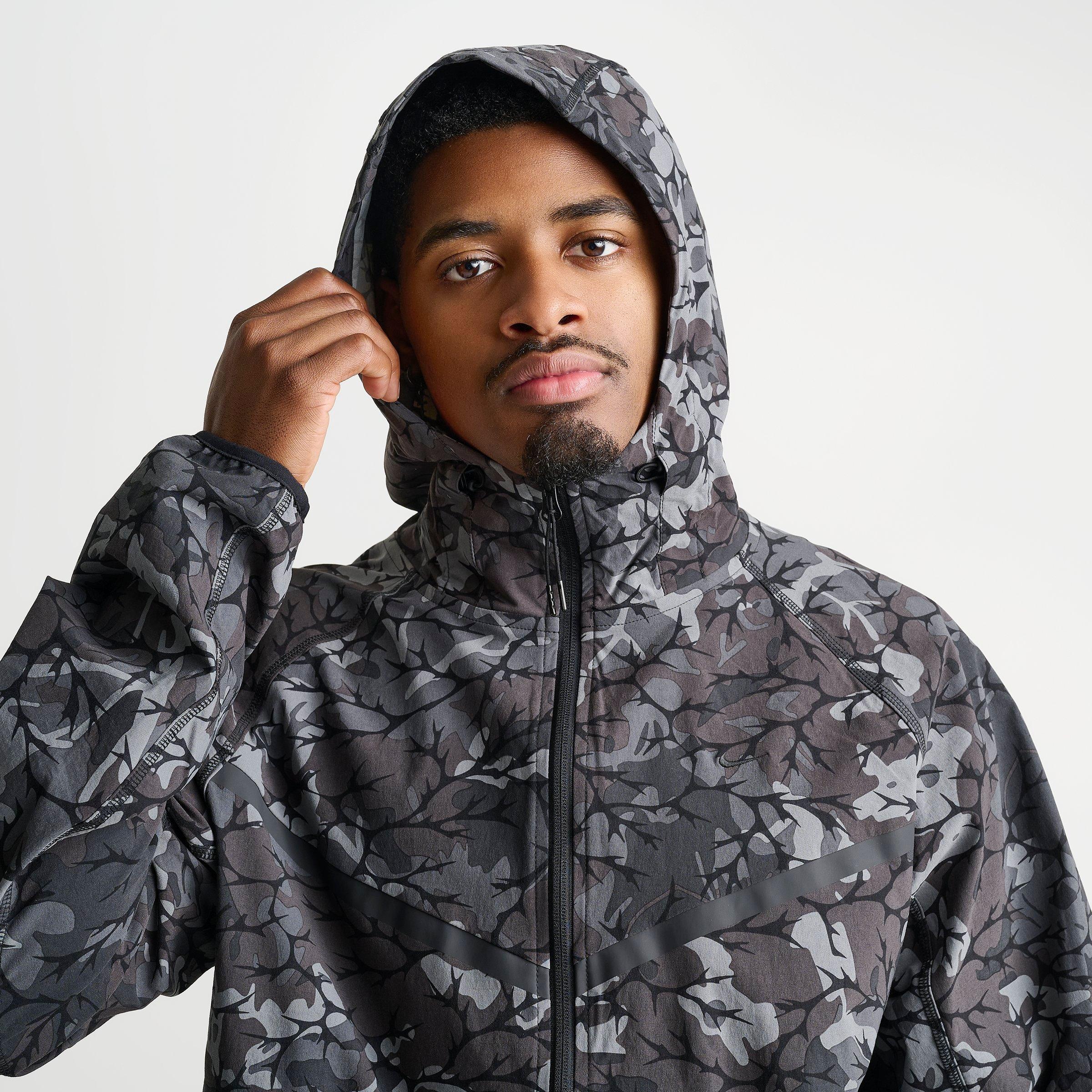 Men's Nike Tech Allover Camo Print Woven Full-Zip Windrunner Jacket