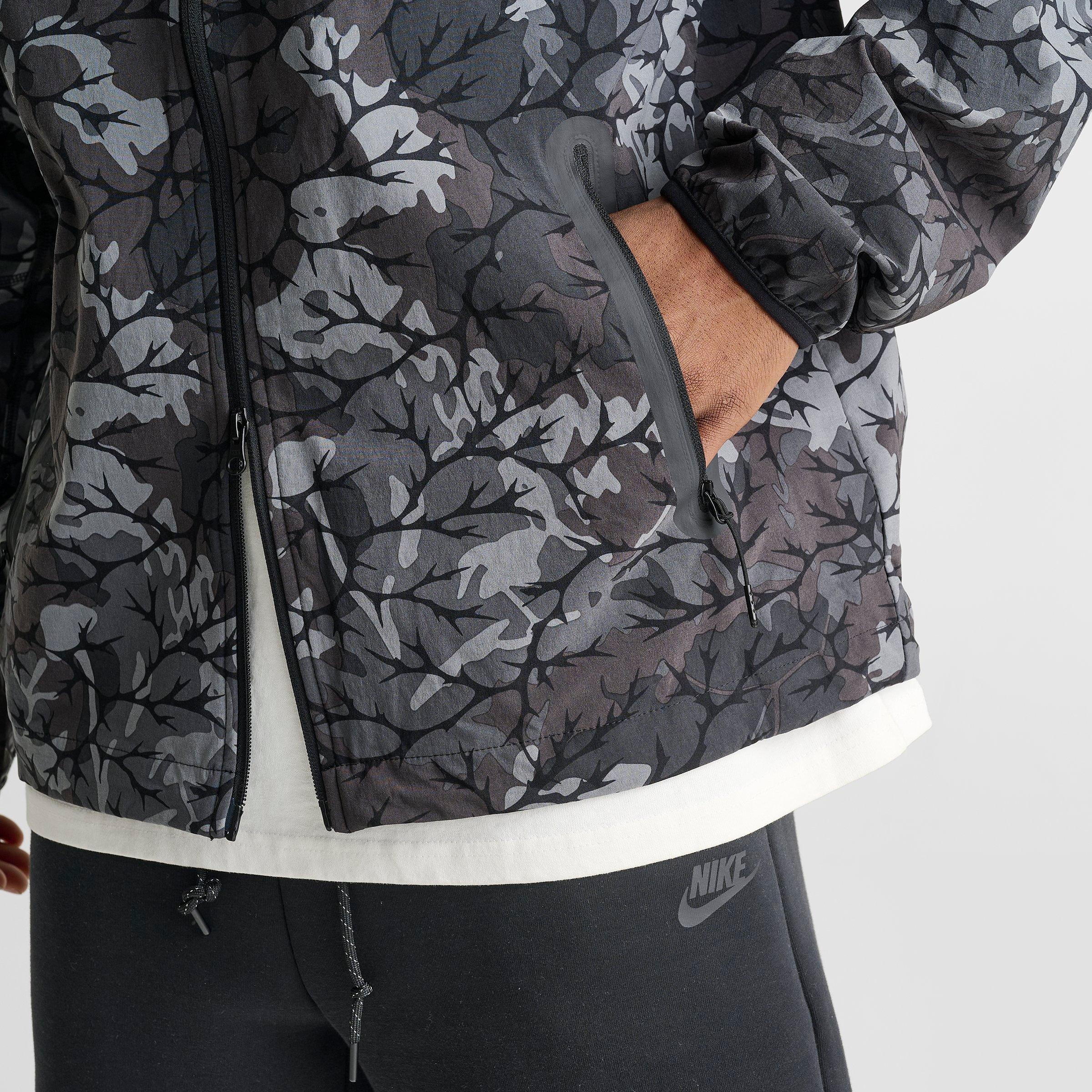 Men's Nike Tech Allover Camo Print Woven Full-Zip Windrunner Jacket