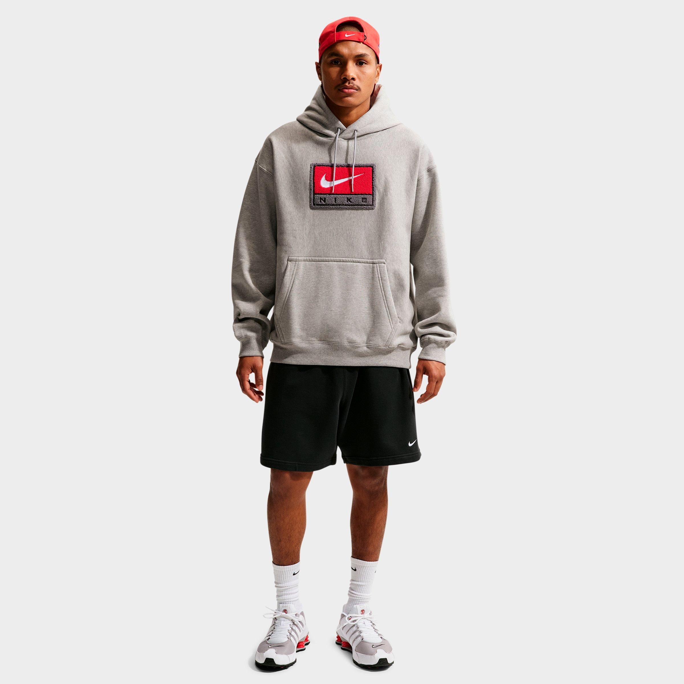 Men's Nike Solo Swoosh Chenille Patch Fleece Pullover Hoodie