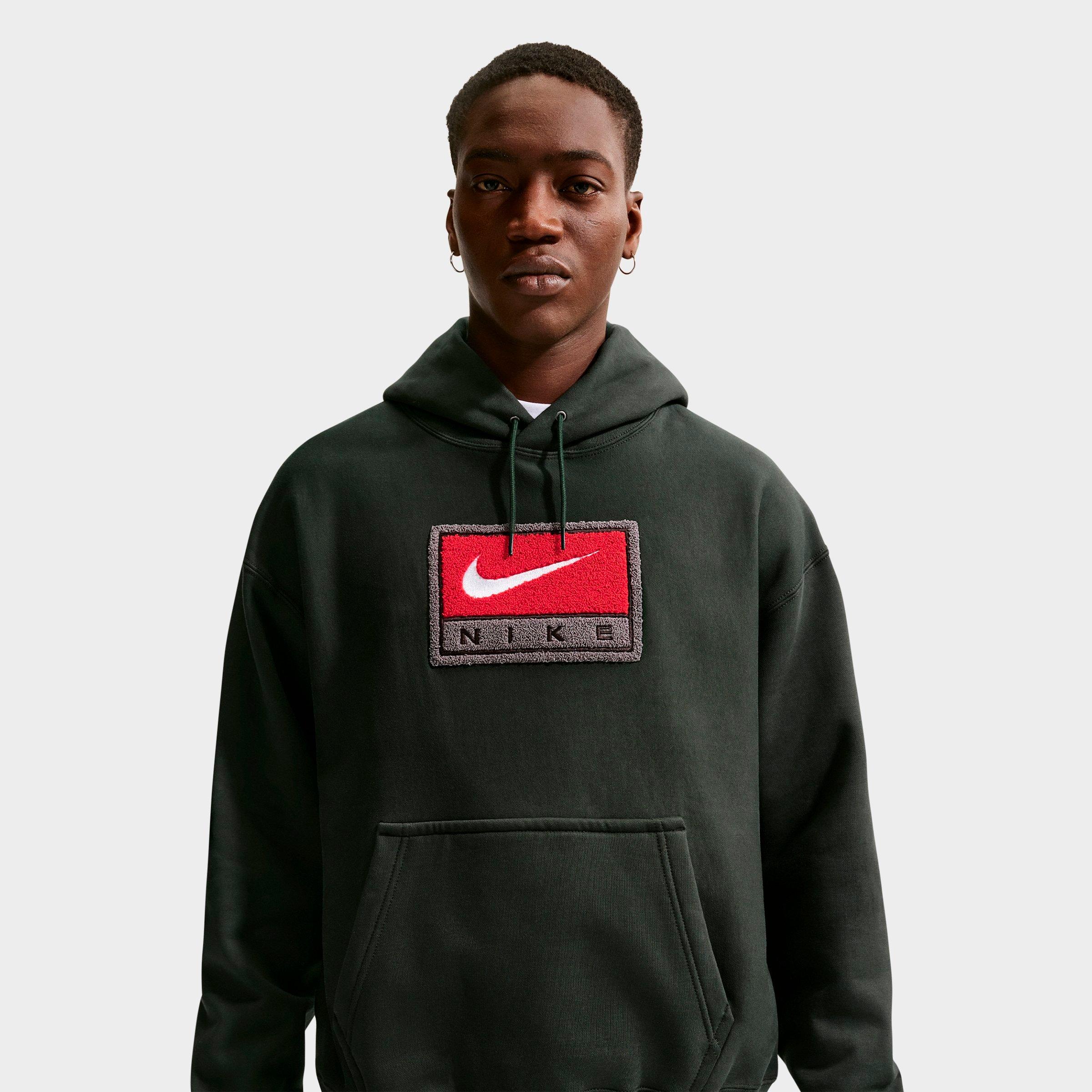 Men's Nike Solo Swoosh Chenille Patch Fleece Pullover Hoodie