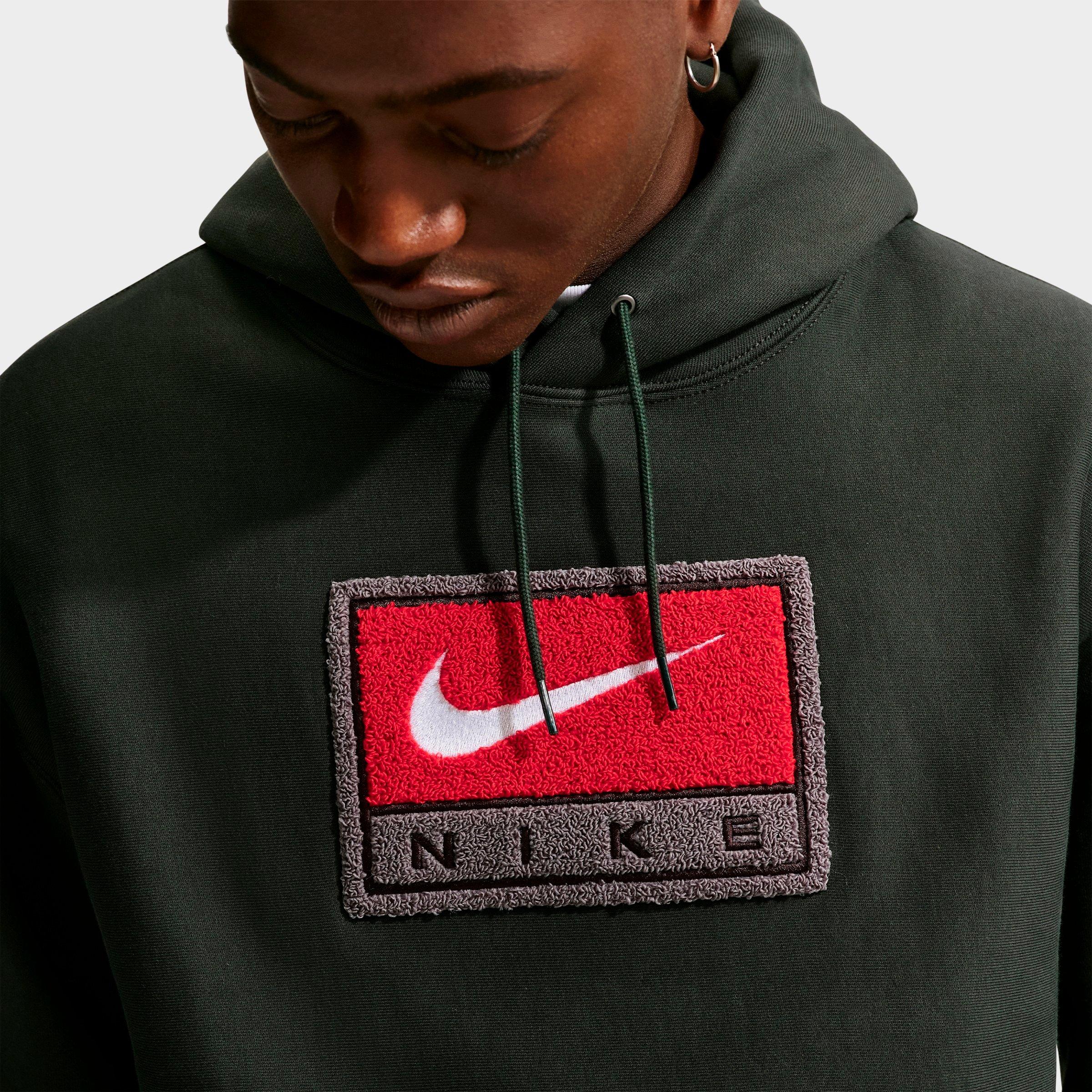 Men's Nike Solo Swoosh Chenille Patch Fleece Pullover Hoodie