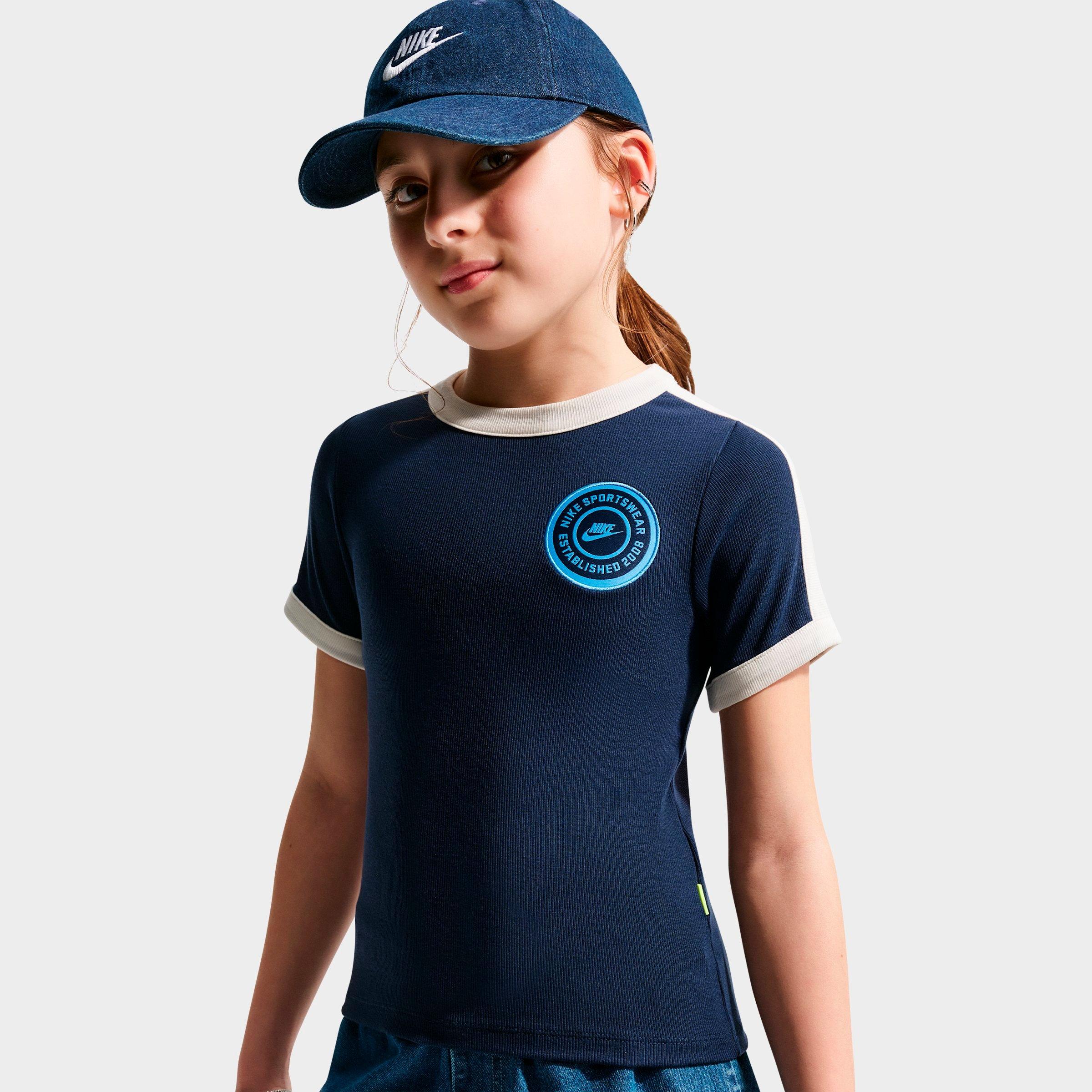 Girls' Big Kids' Nike Sportswear Ribbed Short-Sleeve Top