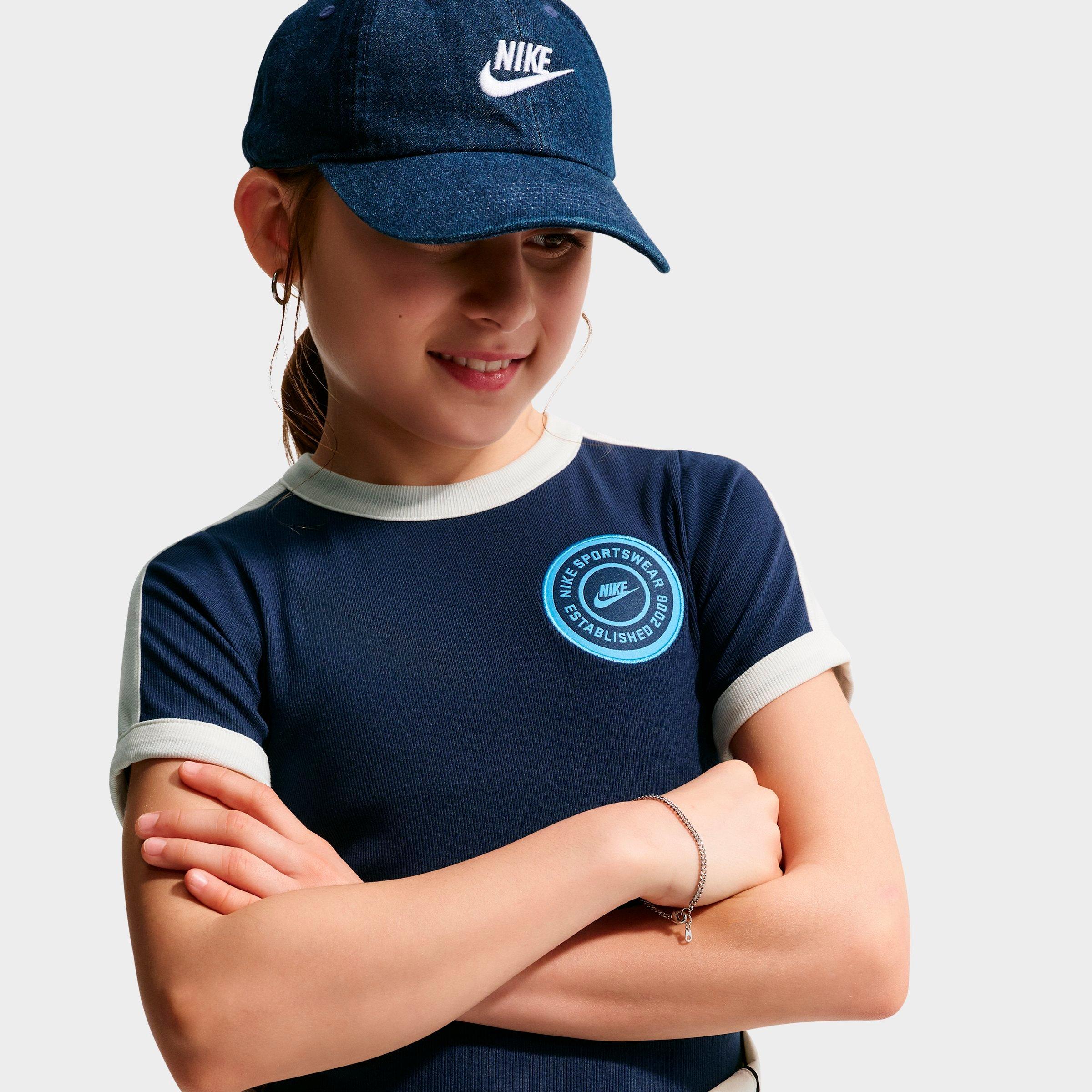 Girls' Big Kids' Nike Sportswear Ribbed Short-Sleeve Top