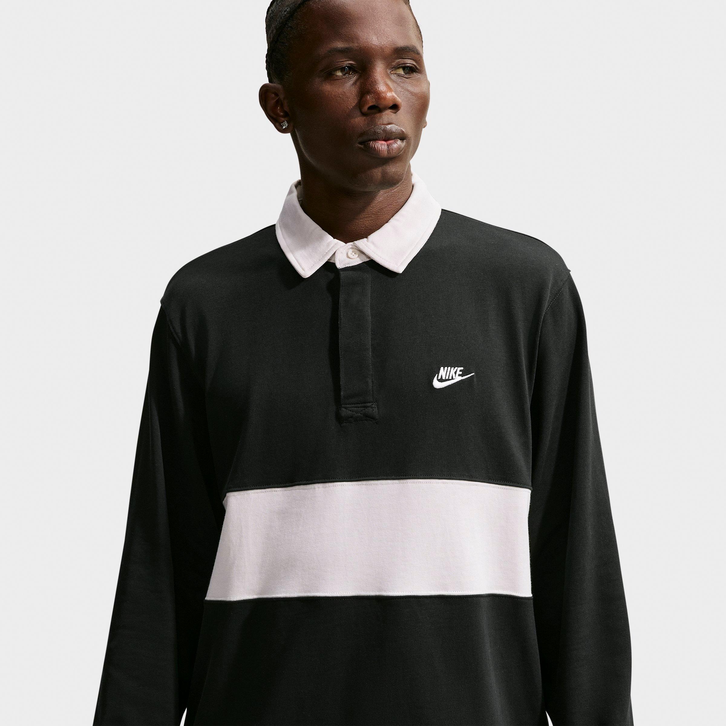 Men's Nike Club Striped Long-Sleeve Rugby Top