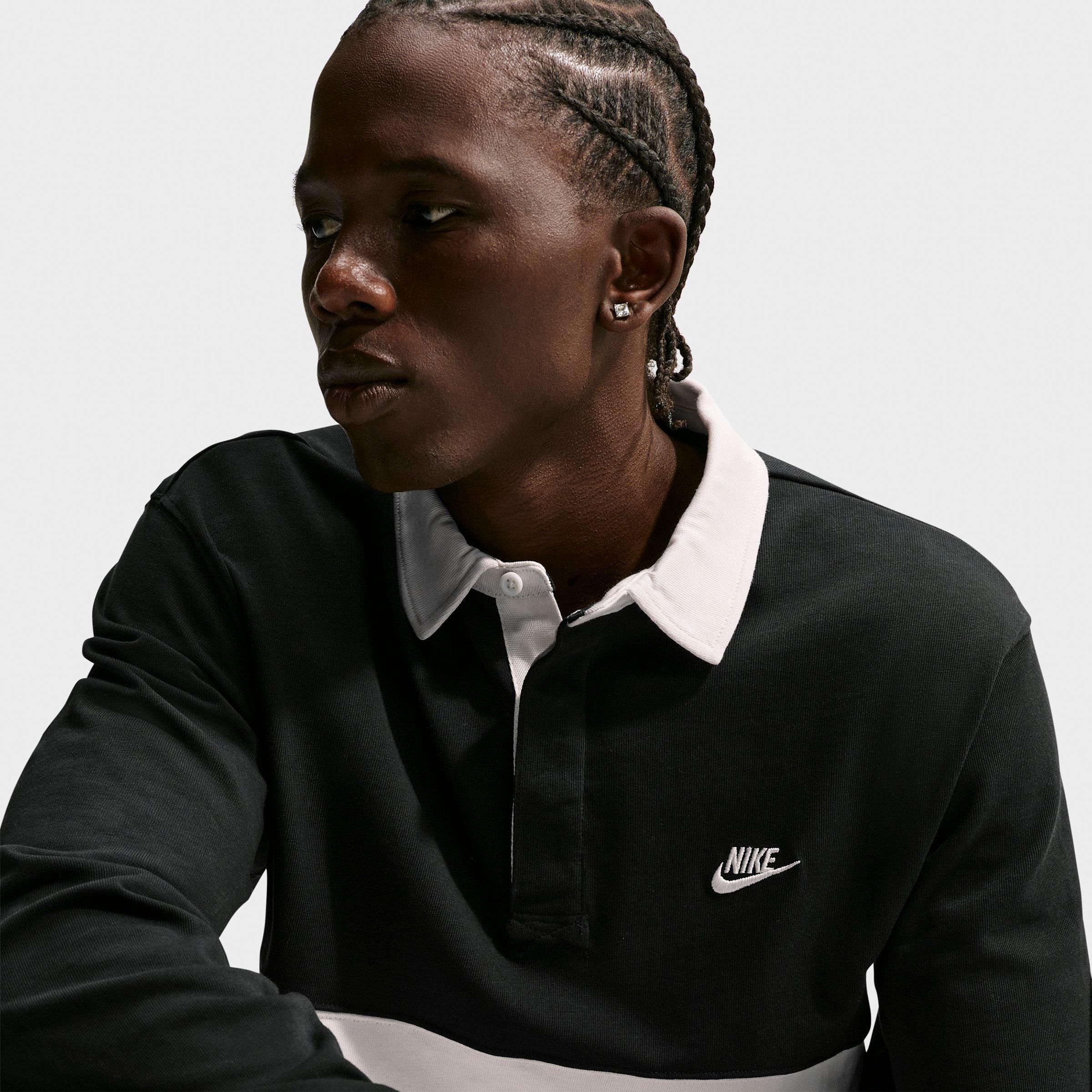 Men's Nike Club Striped Long-Sleeve Rugby Top