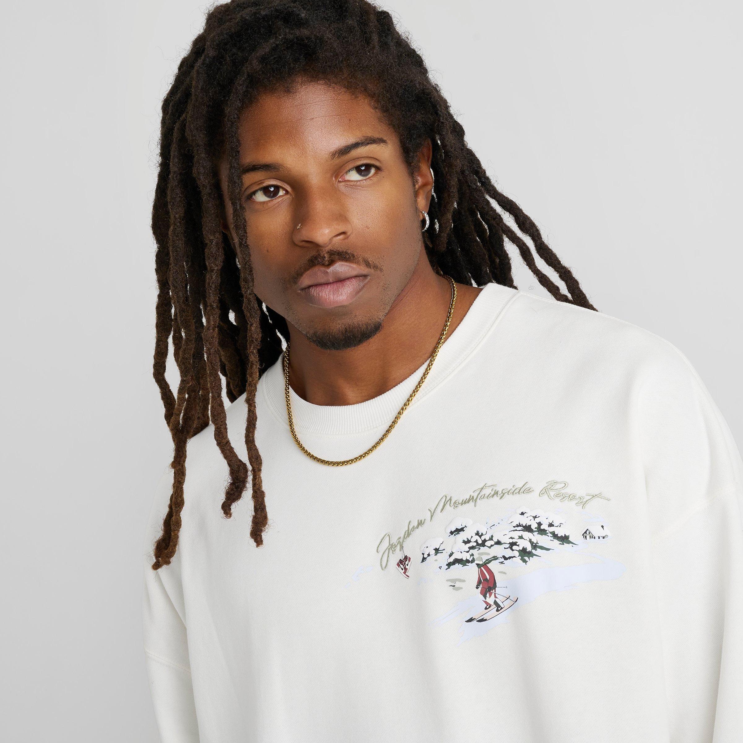 Men's Jordan Brooklyn Fleece Snowscape Crewneck Sweatshirt