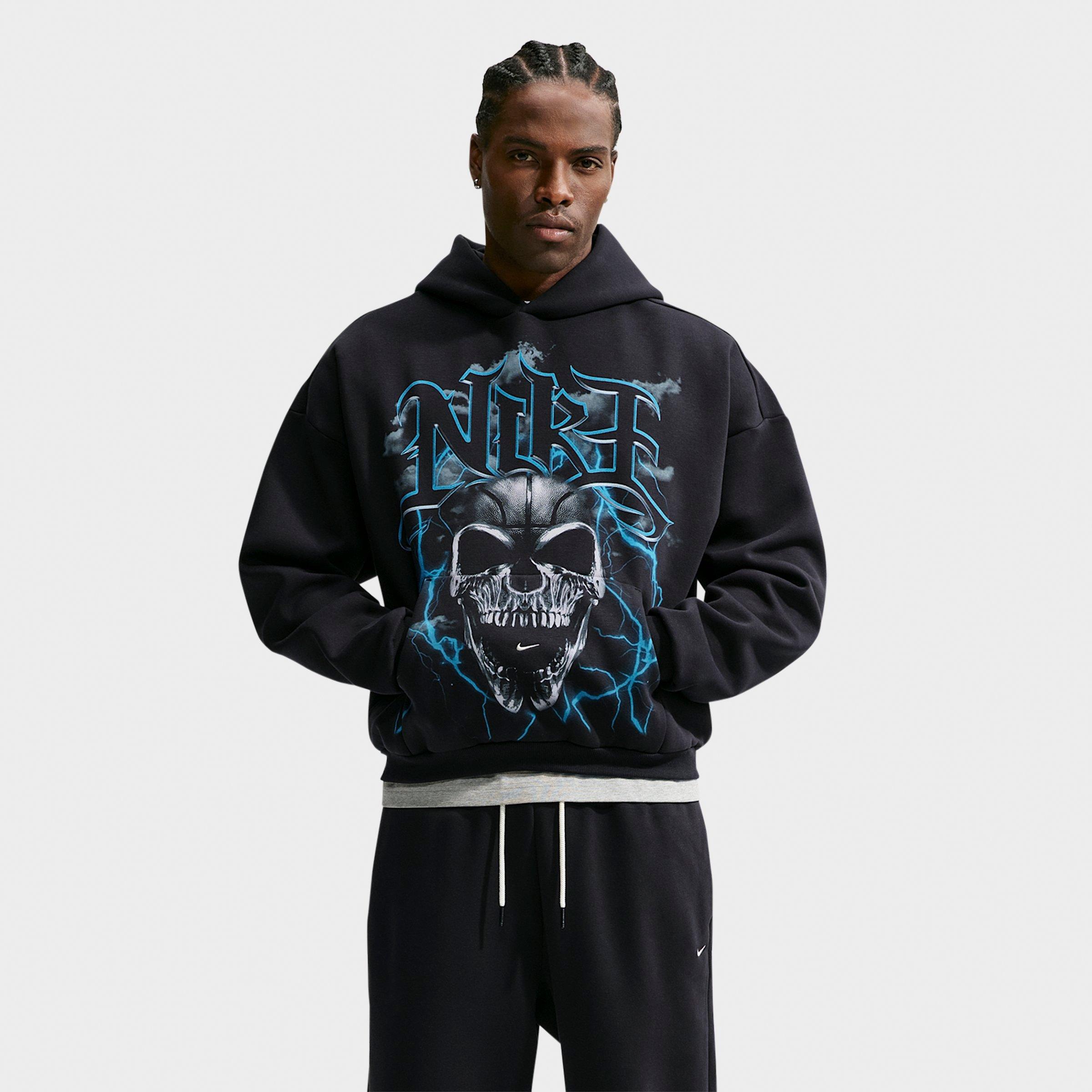Men's Nike Standard Issue Brushed Skull Pullover Basketball Hoodie