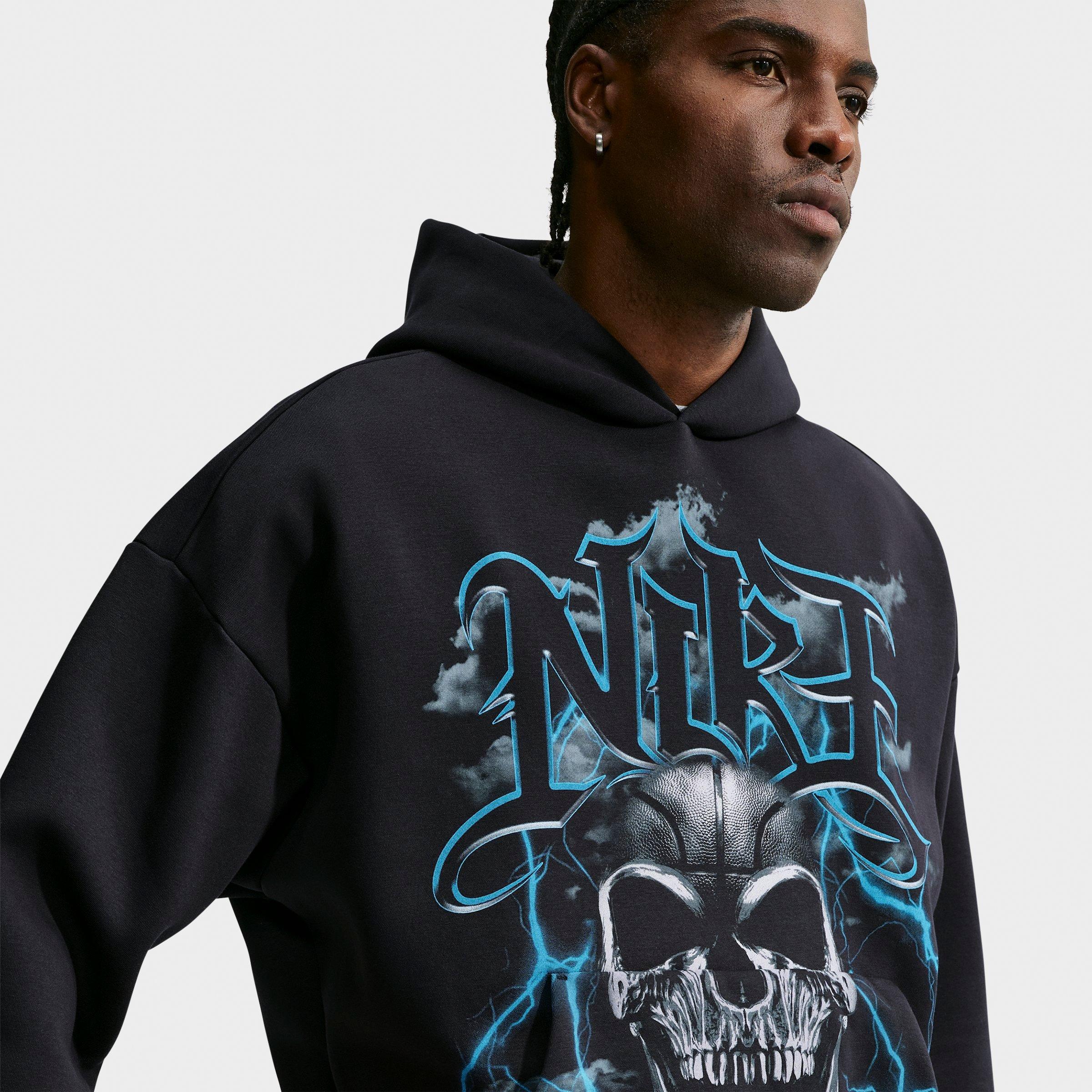 Men's Nike Standard Issue Brushed Skull Pullover Basketball Hoodie