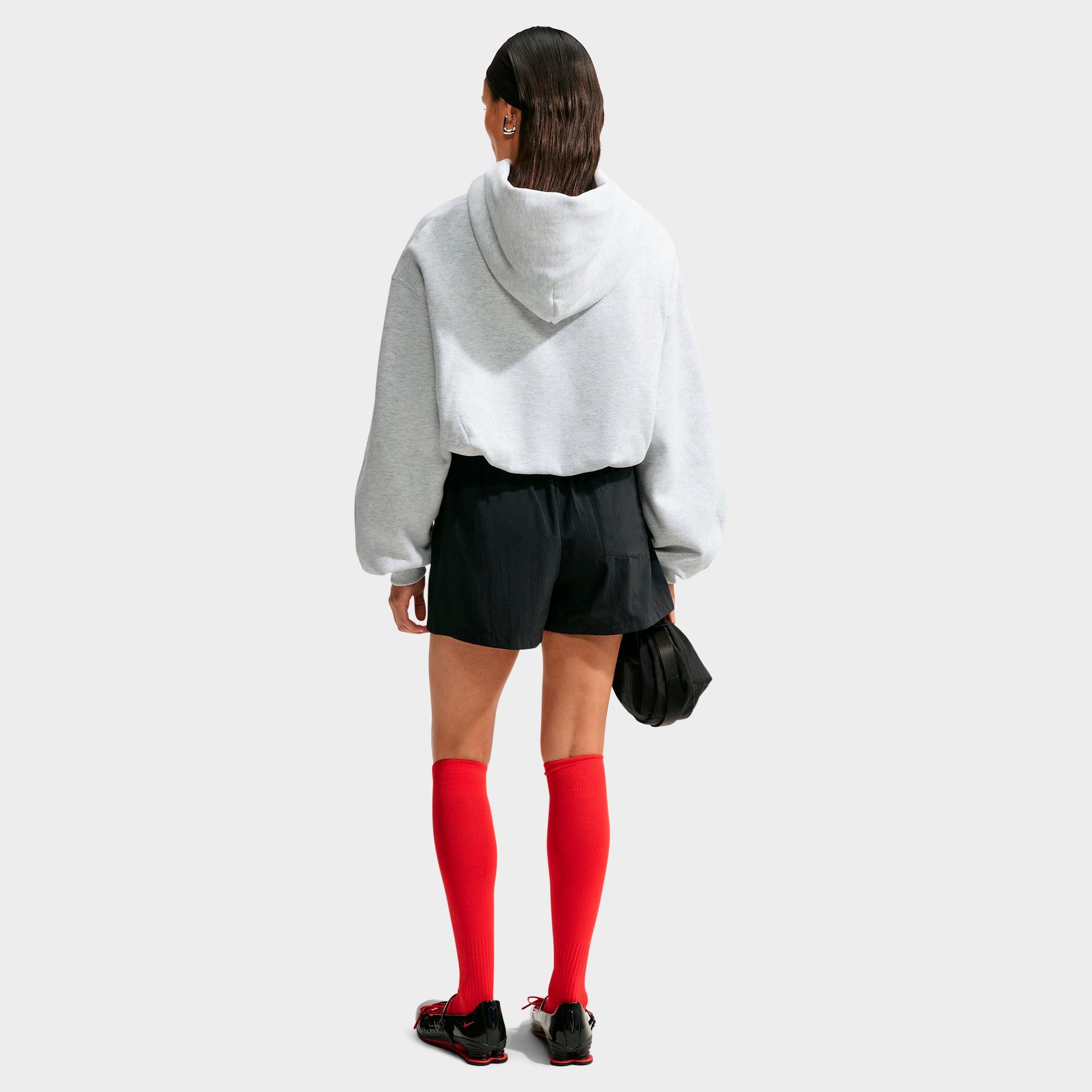 Women's Nike Studio Fleece Medium-Weight Oversized Cropped Pullover Hoodie