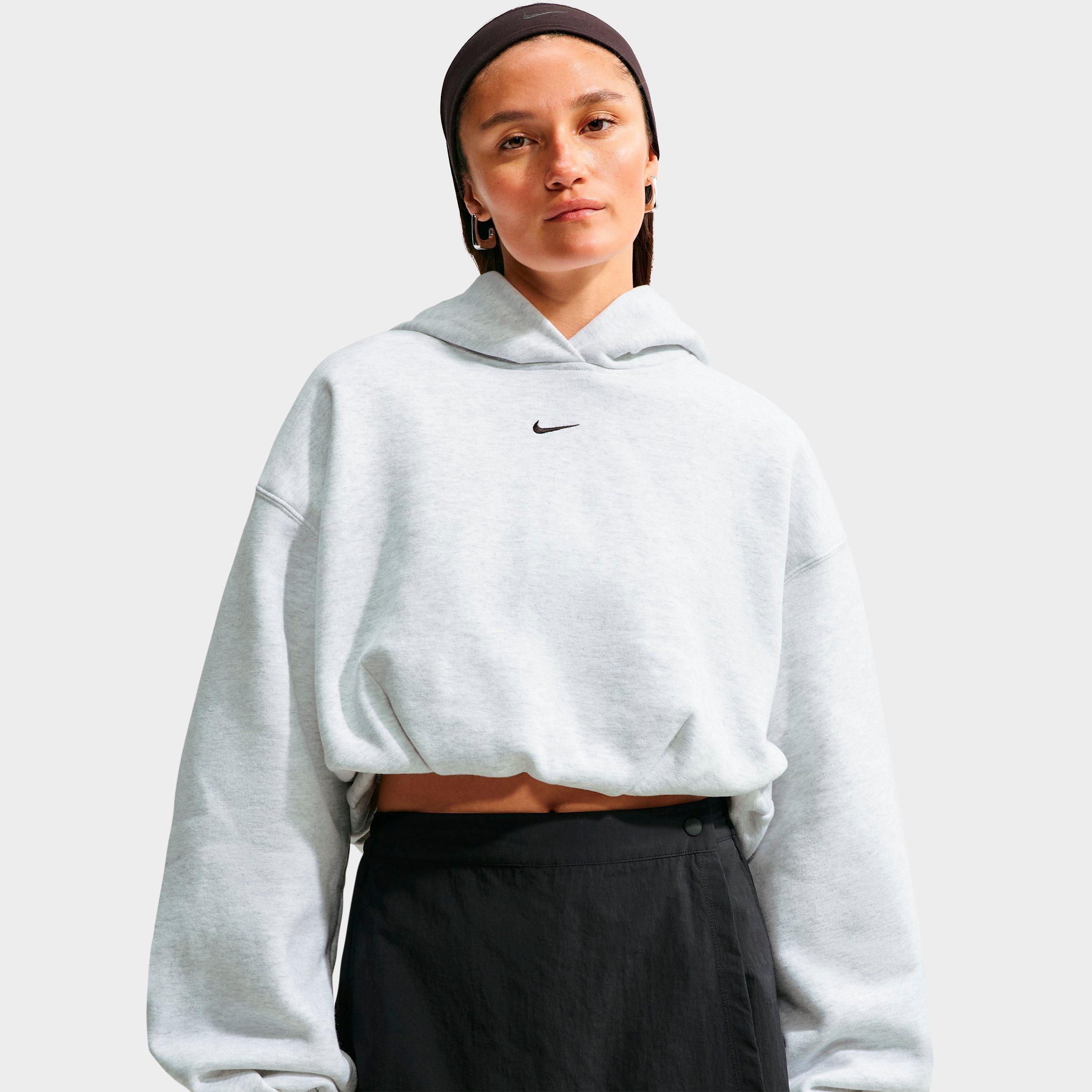 Women's Nike Studio Fleece Medium-Weight Oversized Cropped Pullover Hoodie