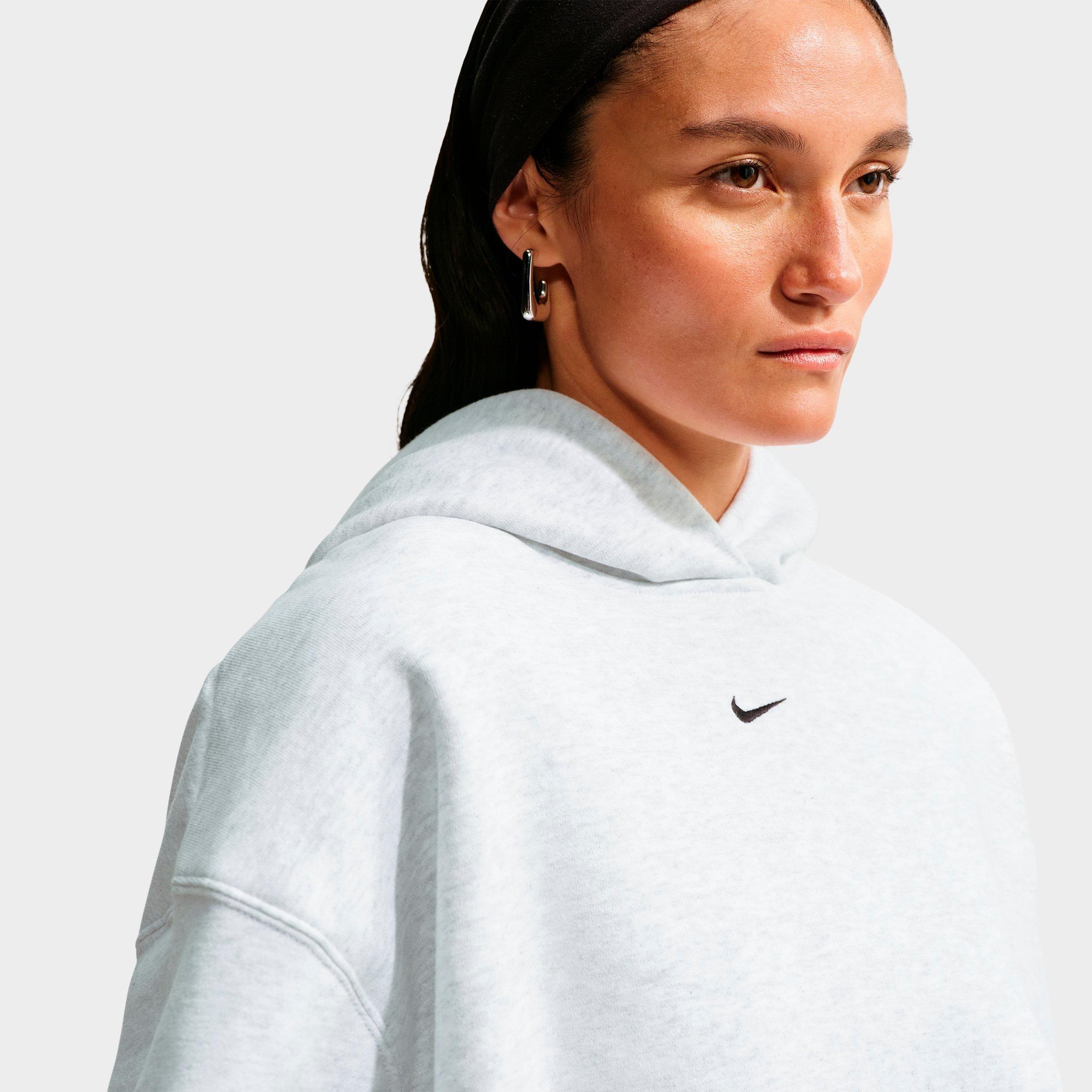 Women's Nike Studio Fleece Medium-Weight Oversized Cropped Pullover Hoodie