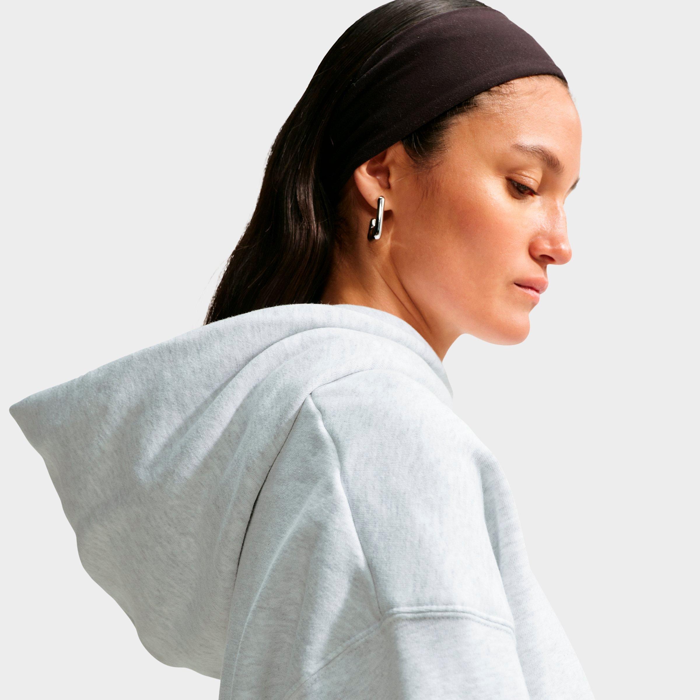 Women's Nike Studio Fleece Medium-Weight Oversized Cropped Pullover Hoodie