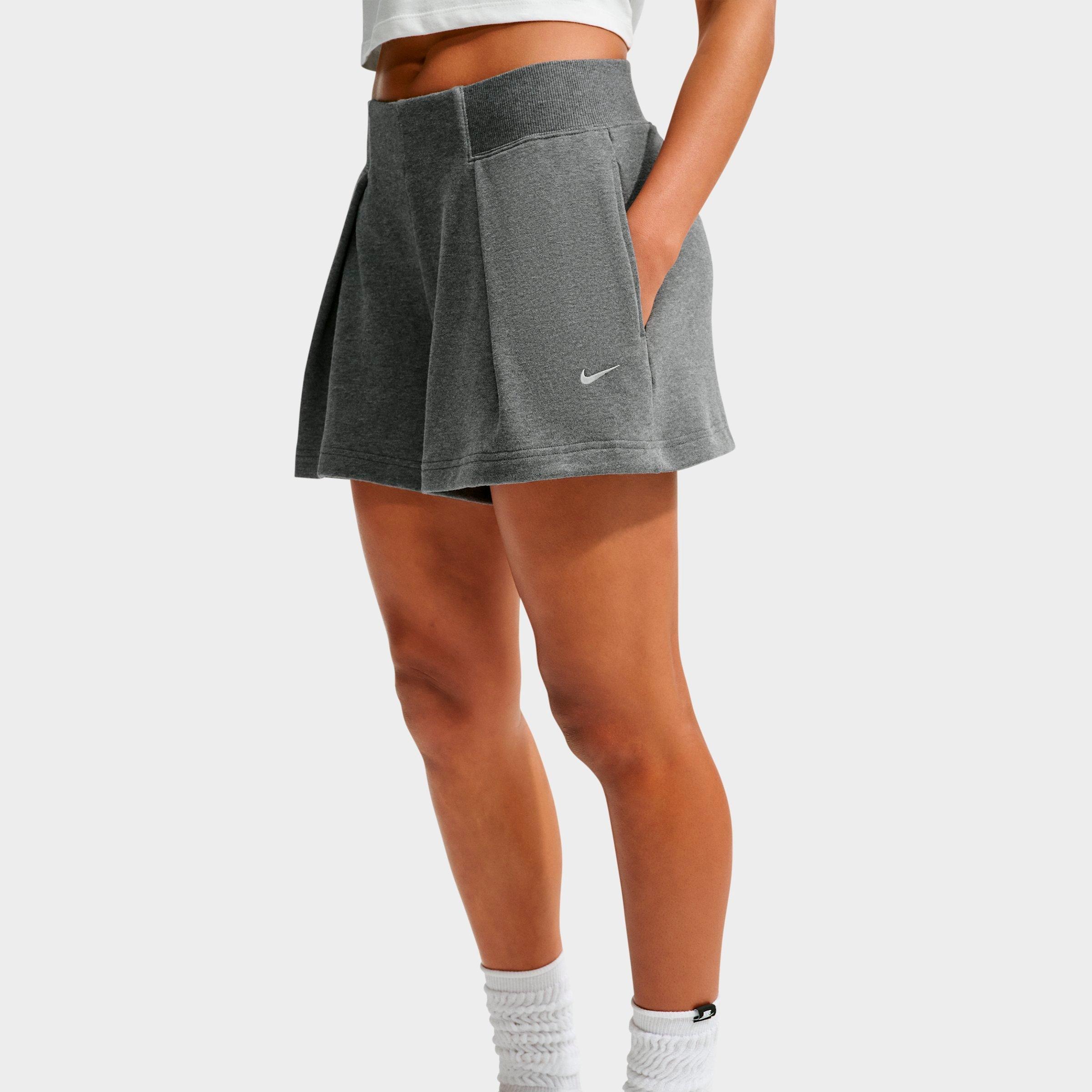 Women's Nike Studio Fleece Lightweight French Terry High-Rise Pleated Shorts