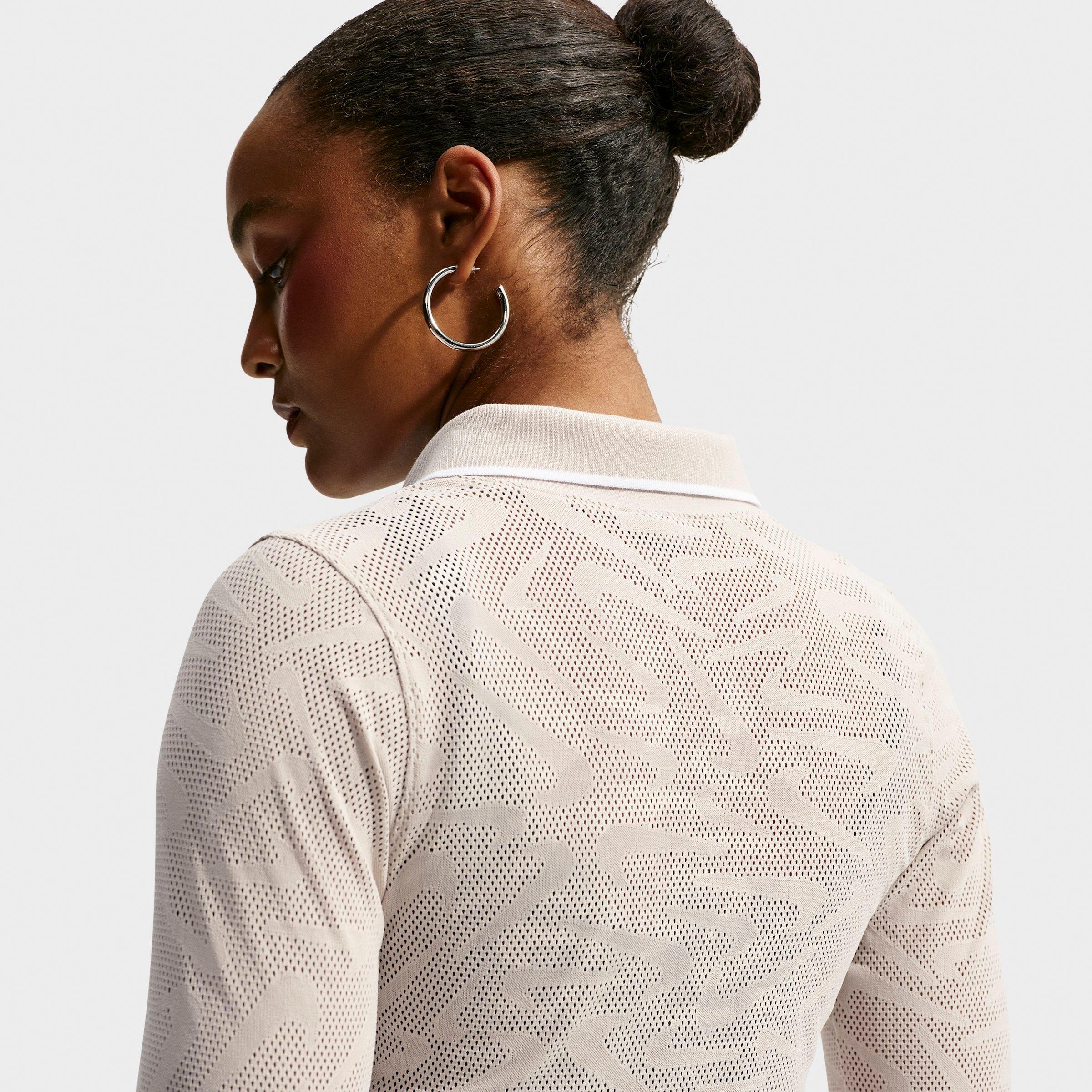 Women's Nike Sportswear Chill Knit Tight Mod-Cropped Long-Sleeve Lace Top