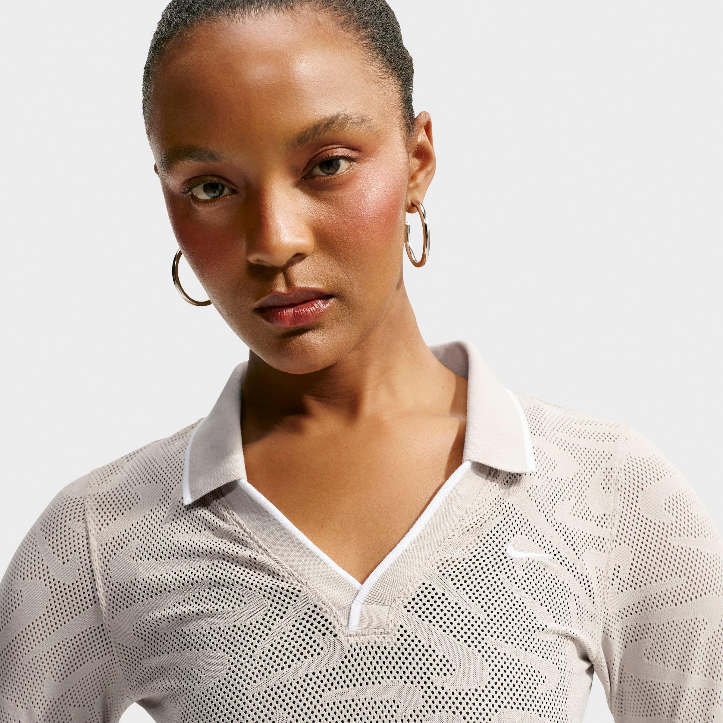 Women's Nike Sportswear Chill Knit Tight Mod-Cropped Long-Sleeve Lace Top