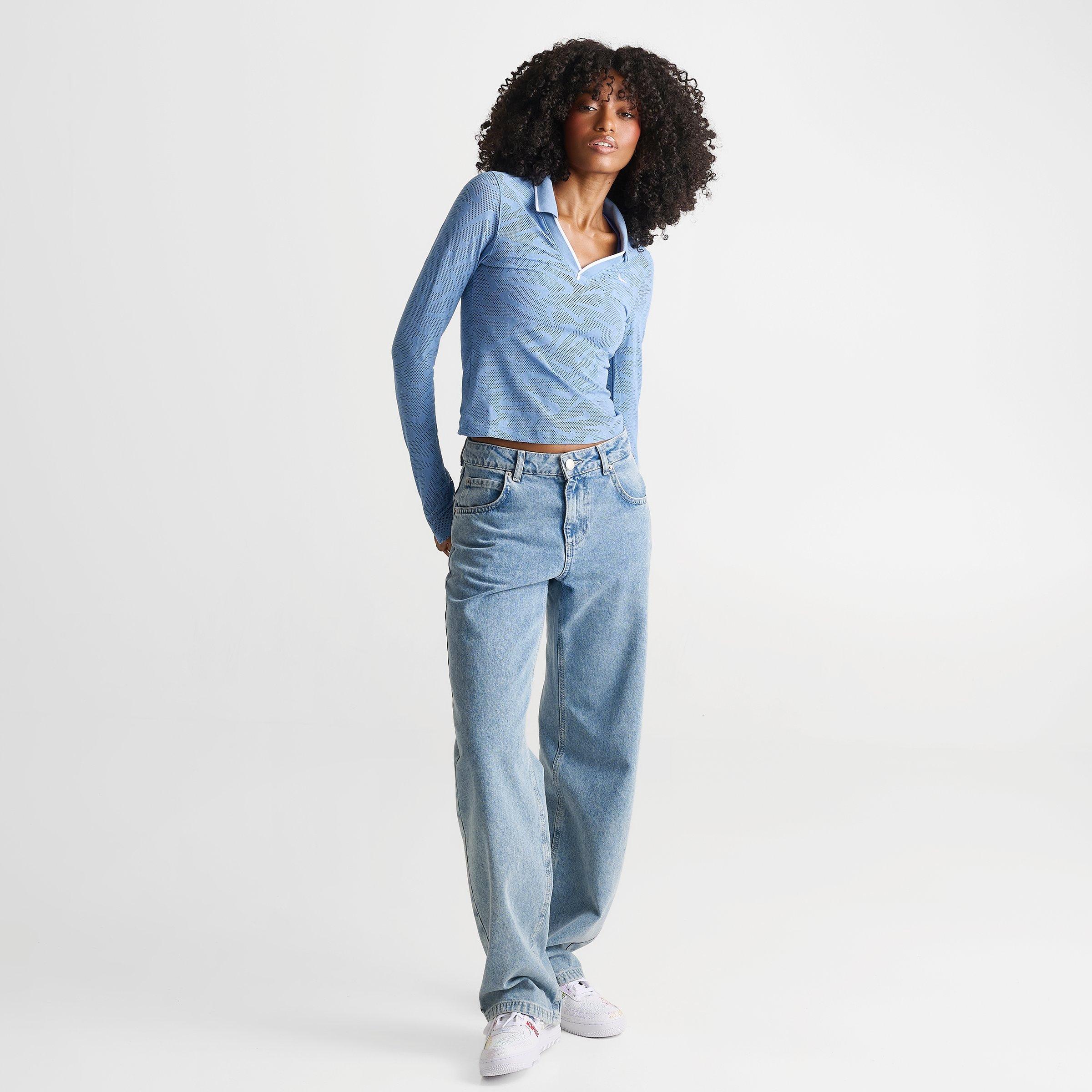 Women's Nike Sportswear Chill Knit Tight Mod-Cropped Long-Sleeve Lace Top