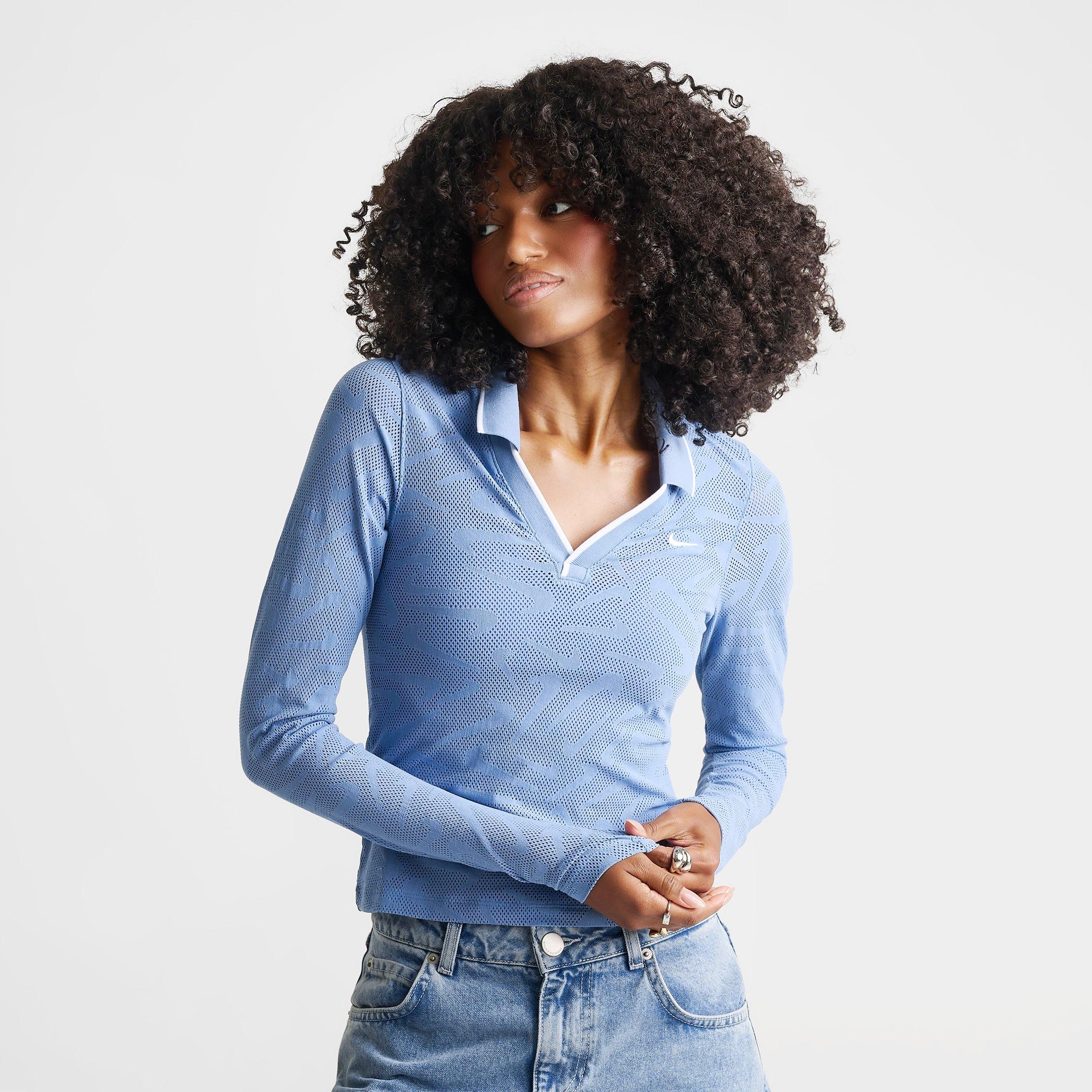 Women's Nike Sportswear Chill Knit Tight Mod-Cropped Long-Sleeve Lace Top