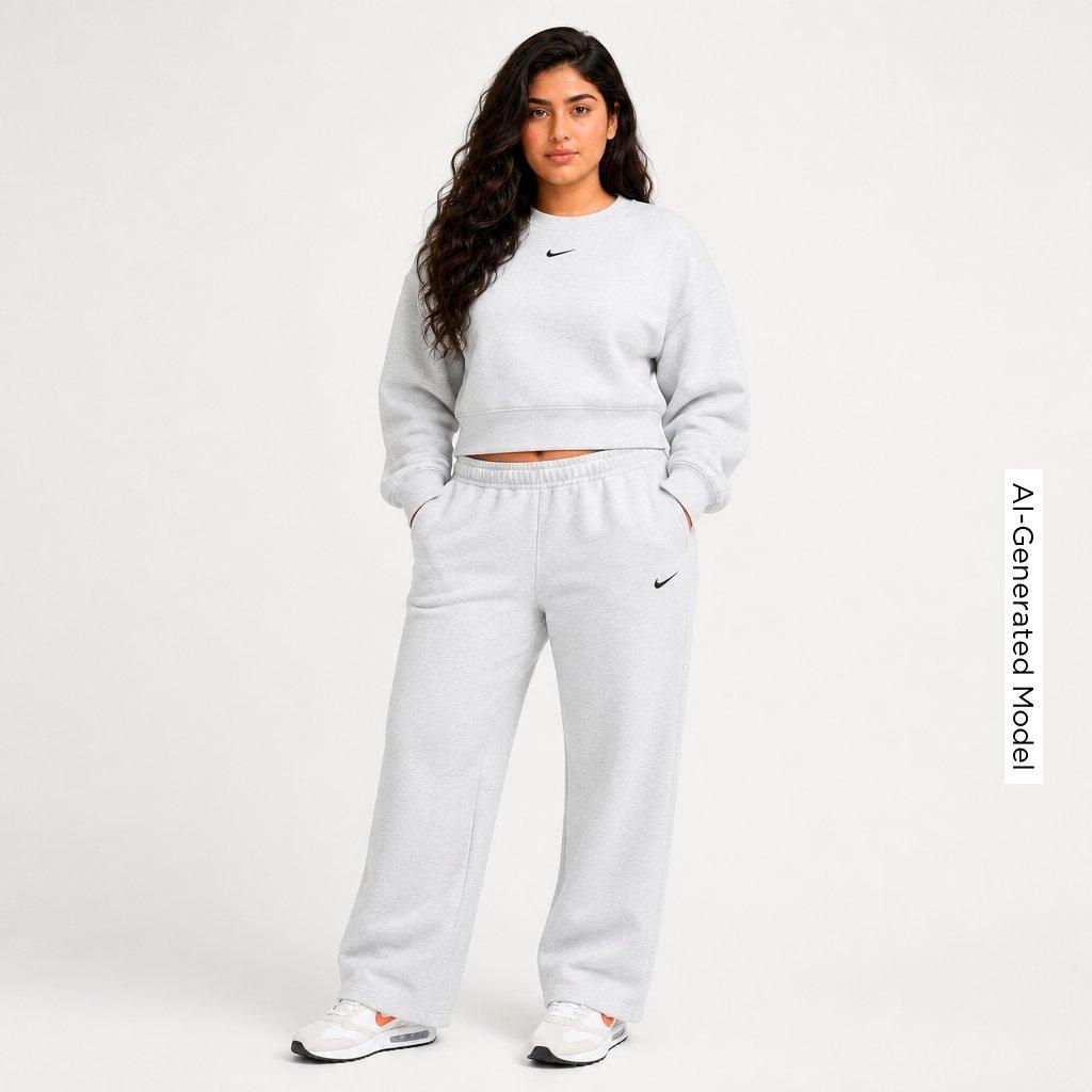 Women's Nike Studio Fleece Medium Weight Oversized Cropped Crewneck Sweatshirt