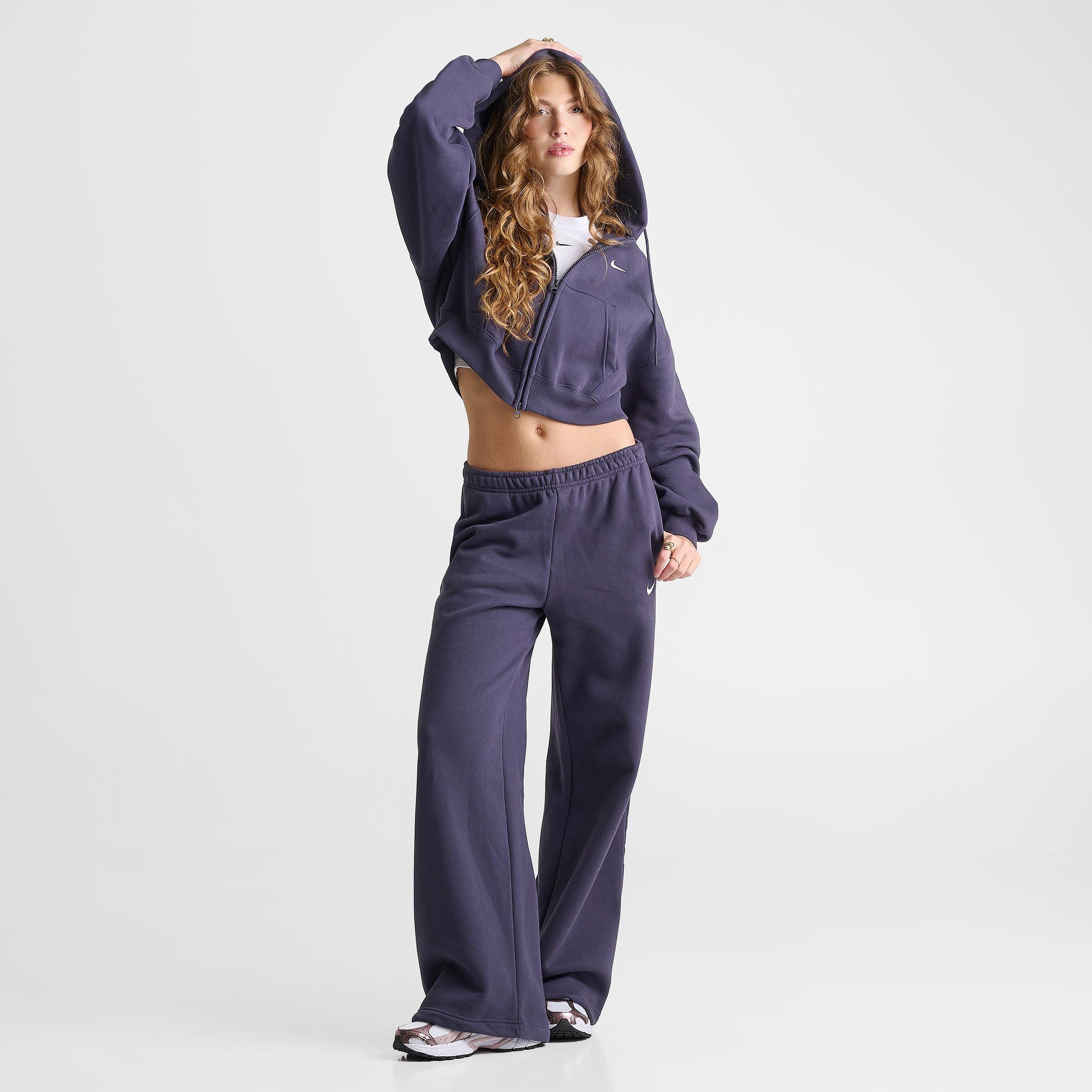 Women's Nike Studio Fleece Medium-Weight Oversized Cropped Full-Zip Hoodie