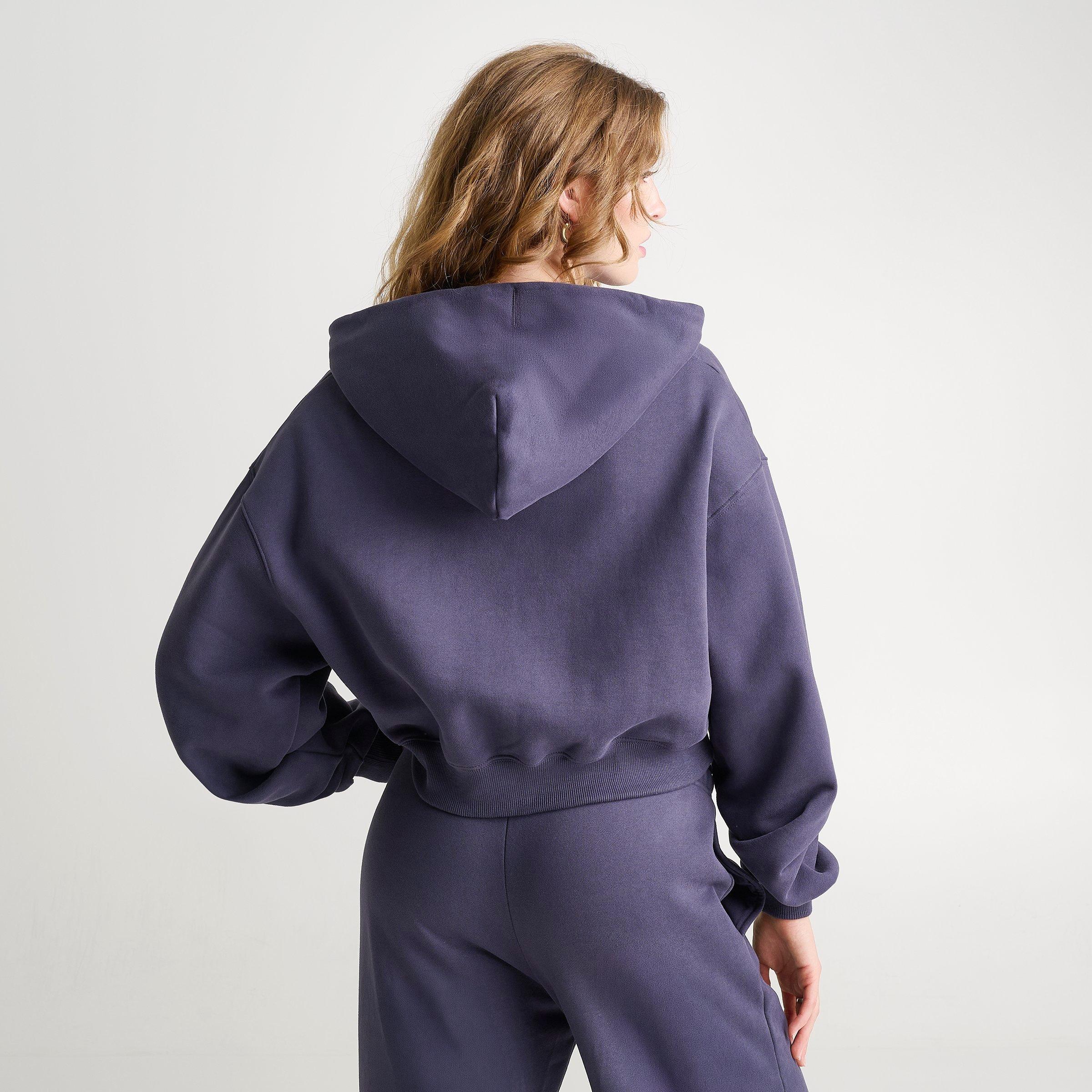 Women's Nike Studio Fleece Medium-Weight Oversized Cropped Full-Zip Hoodie