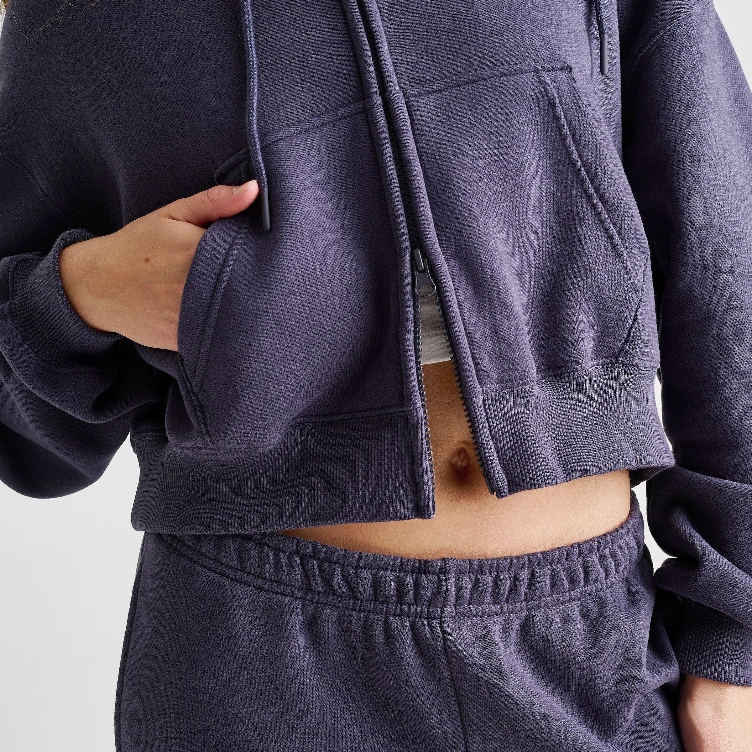 Women's Nike Studio Fleece Medium-Weight Oversized Cropped Full-Zip Hoodie