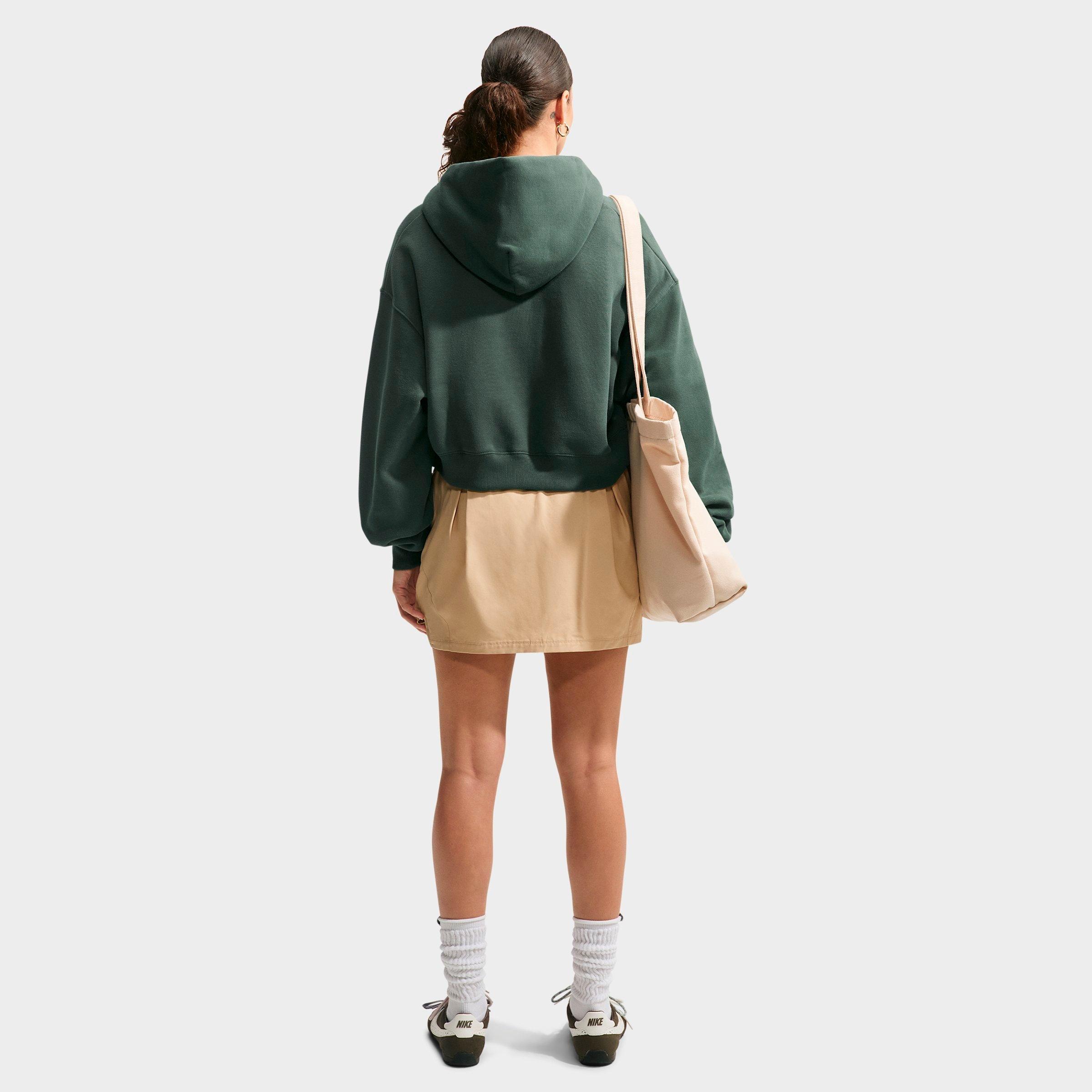 Women's Nike Studio Fleece Medium-Weight Oversized Cropped Full-Zip Hoodie