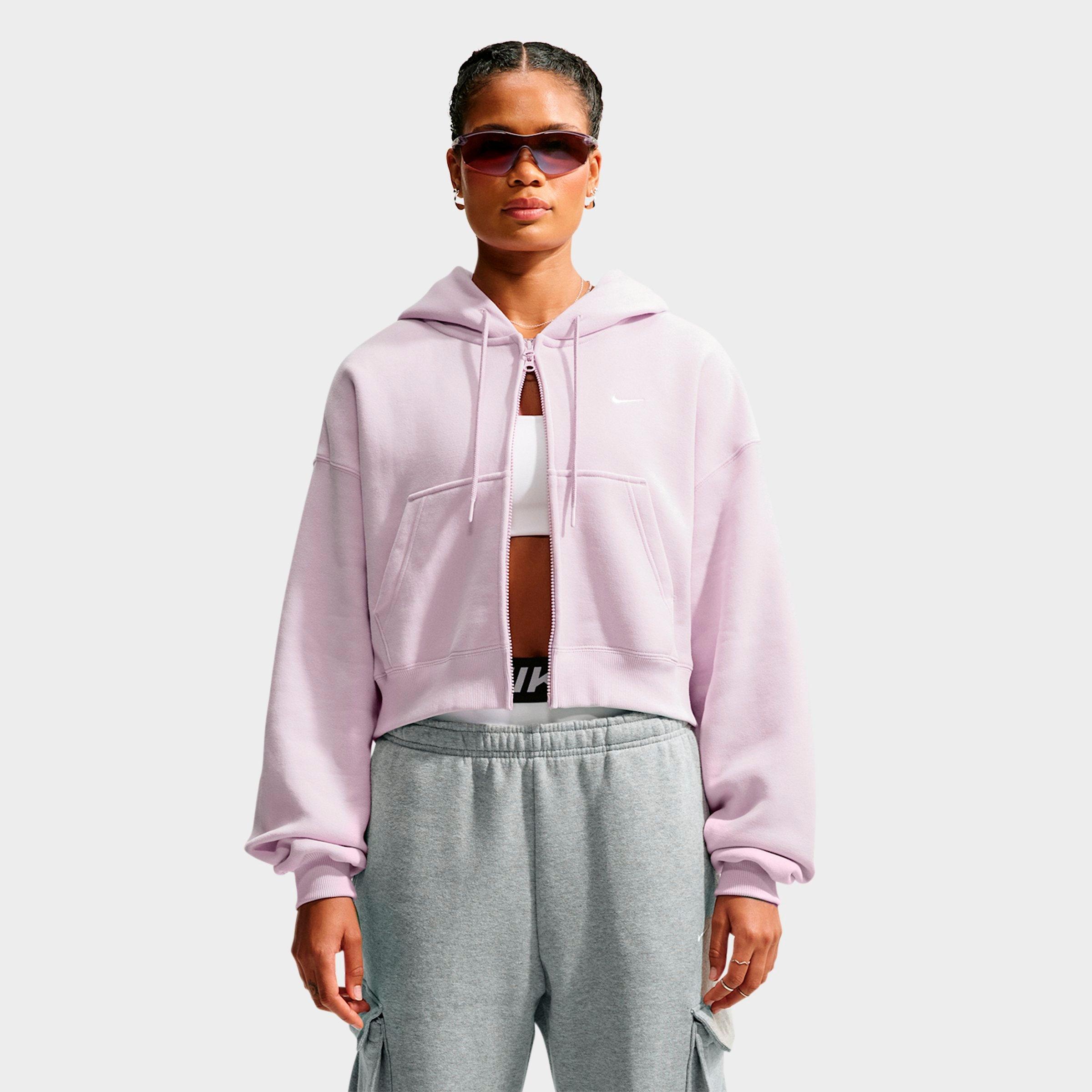 Women's Nike Studio Fleece Medium-Weight Oversized Cropped Full-Zip Hoodie