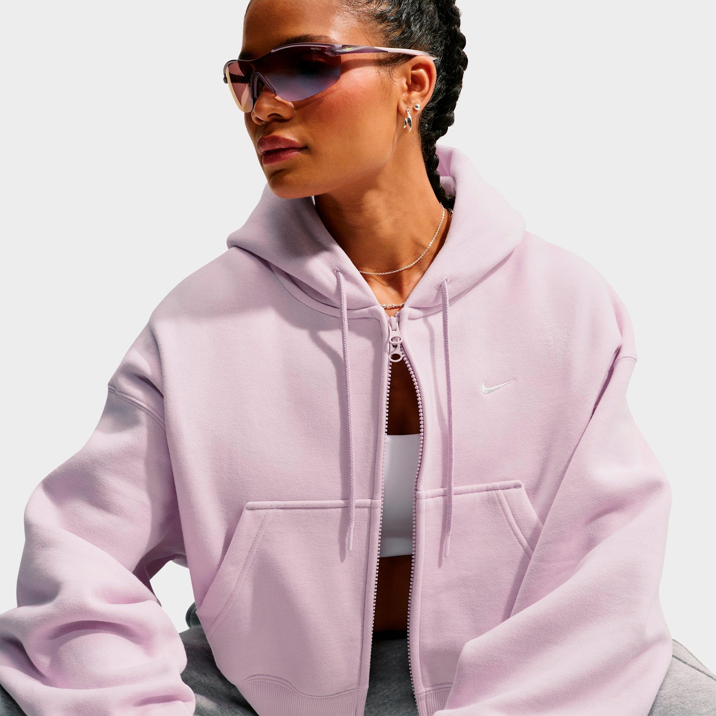 Women's Nike Studio Fleece Medium-Weight Oversized Cropped Full-Zip Hoodie