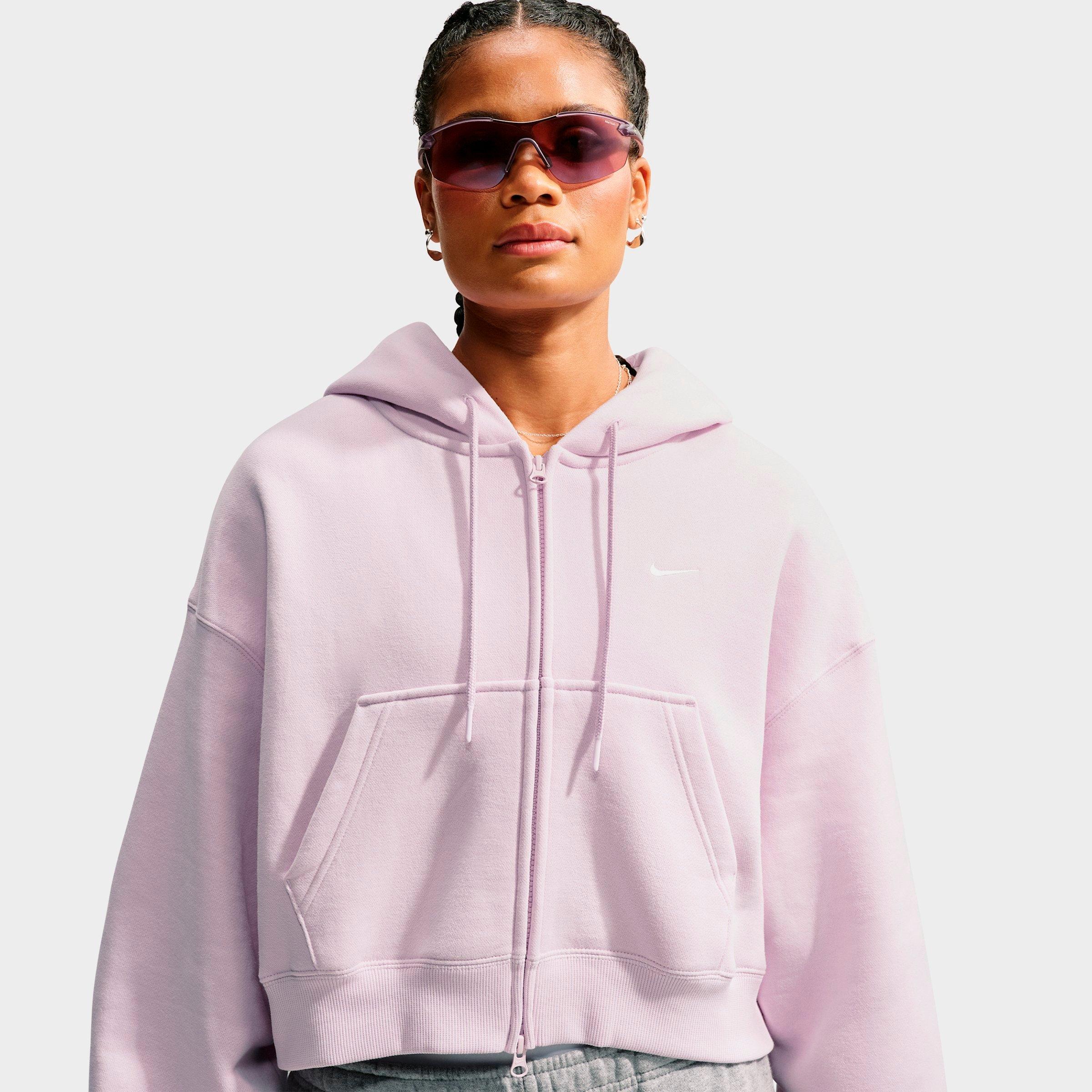 Women's Nike Studio Fleece Medium-Weight Oversized Cropped Full-Zip Hoodie