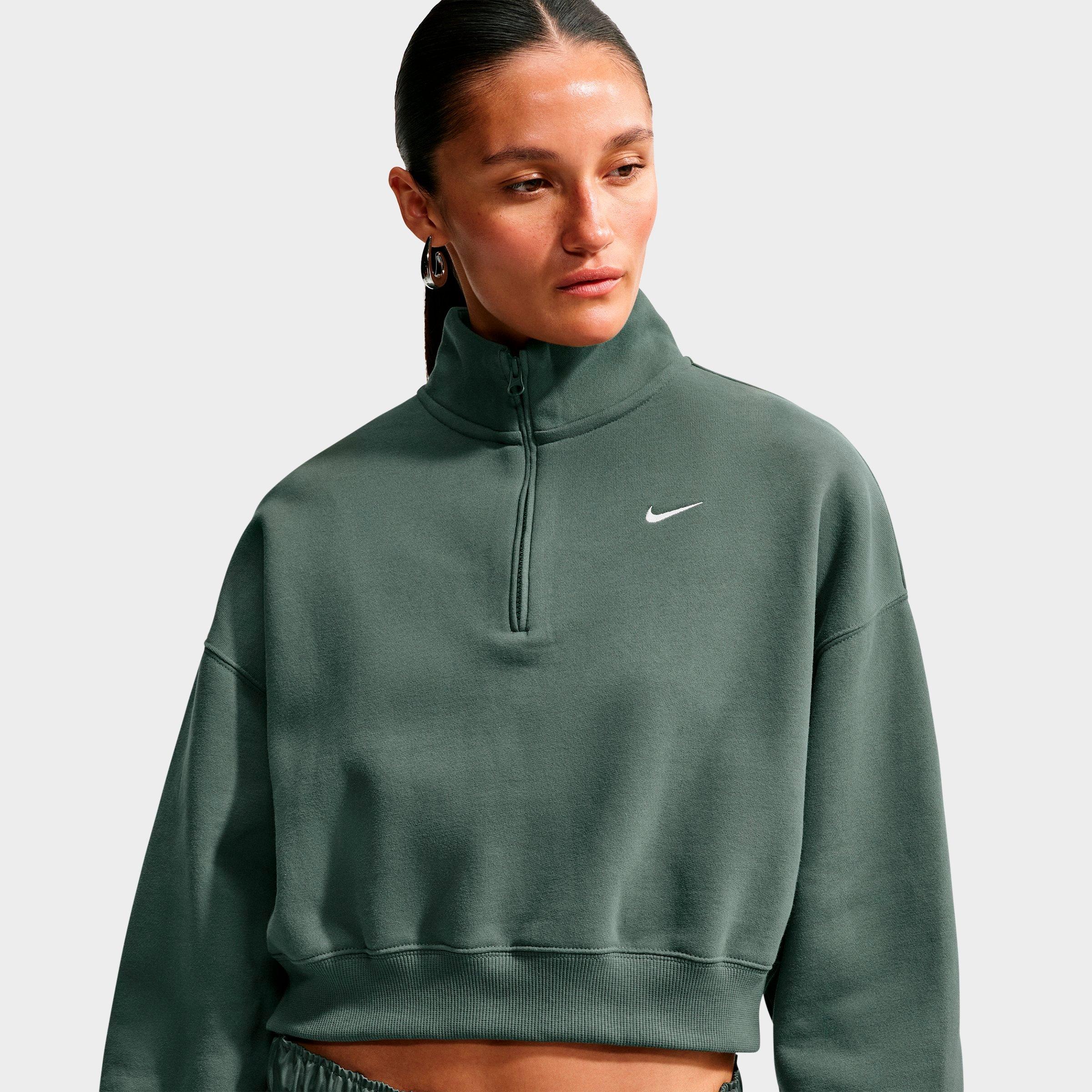 Women's Nike Studio Fleece Medium-Weight Oversized Cropped Quarter-Zip Jacket