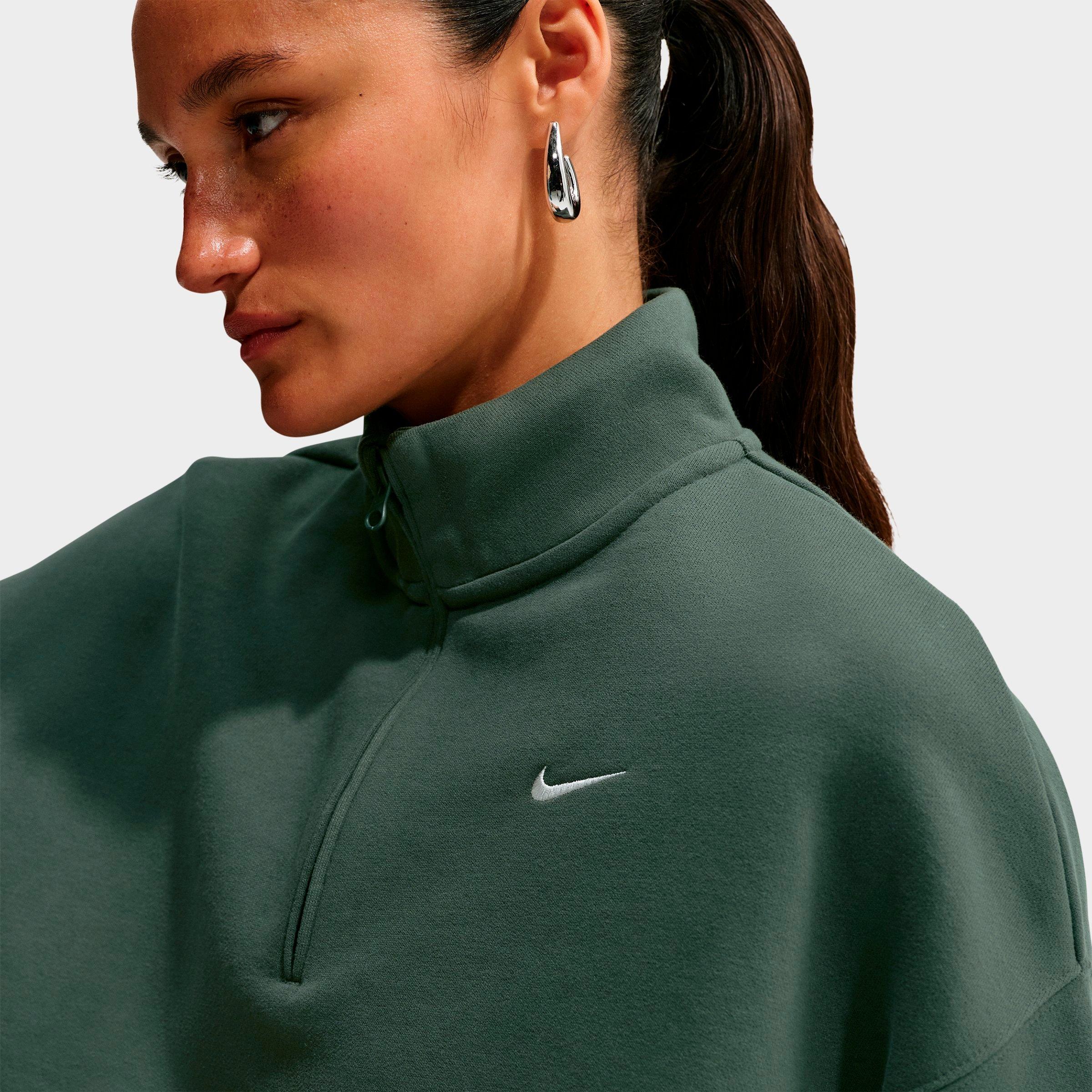 Women's Nike Studio Fleece Medium-Weight Oversized Cropped Quarter-Zip Jacket
