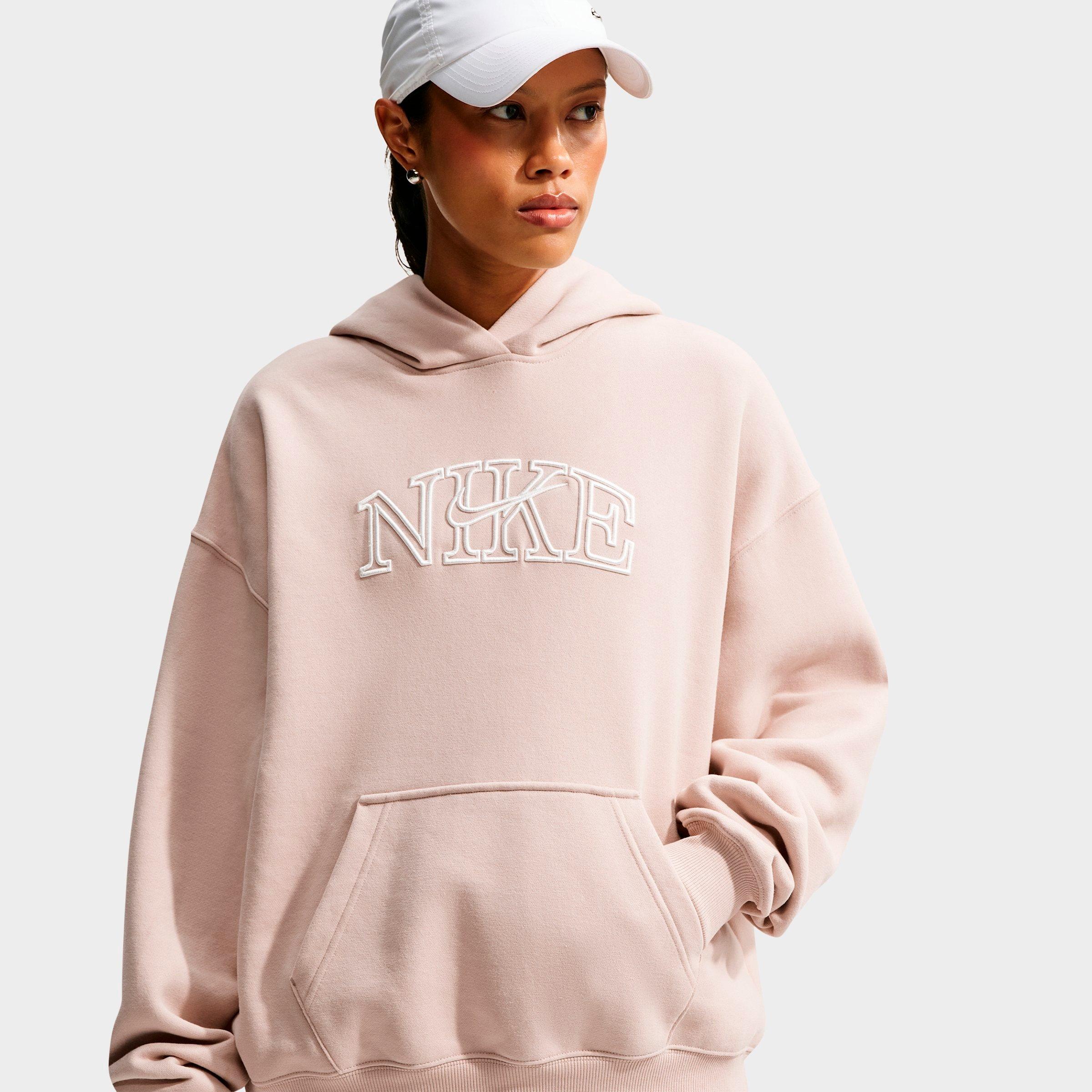 Women's Nike Studio Fleece Medium Weight "Graphic Pack" Logo Oversized Pullover Hoodie