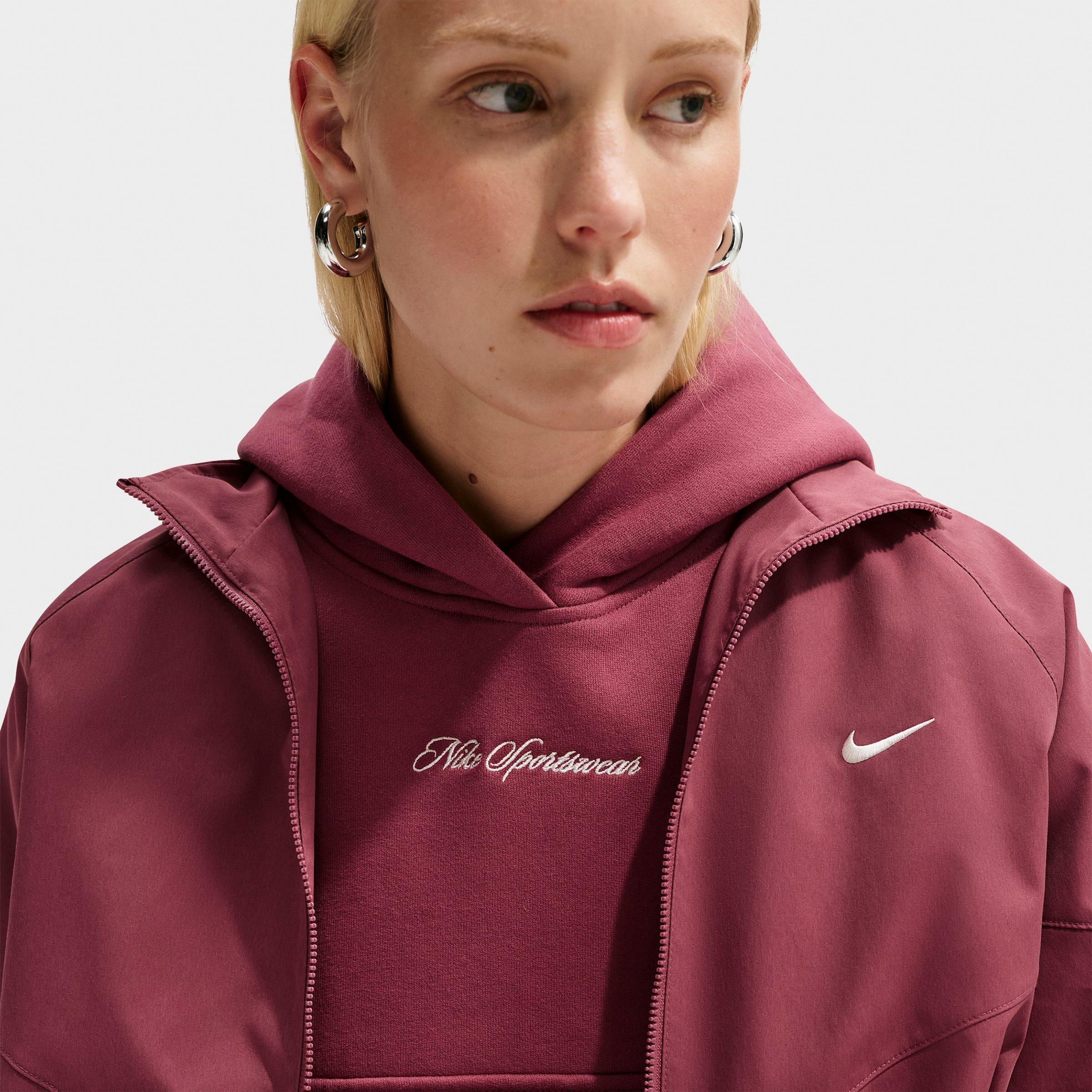 Women's Nike Studio Fleece Medium Weight "Graphic Pack" Cropped Pullover Hoodie