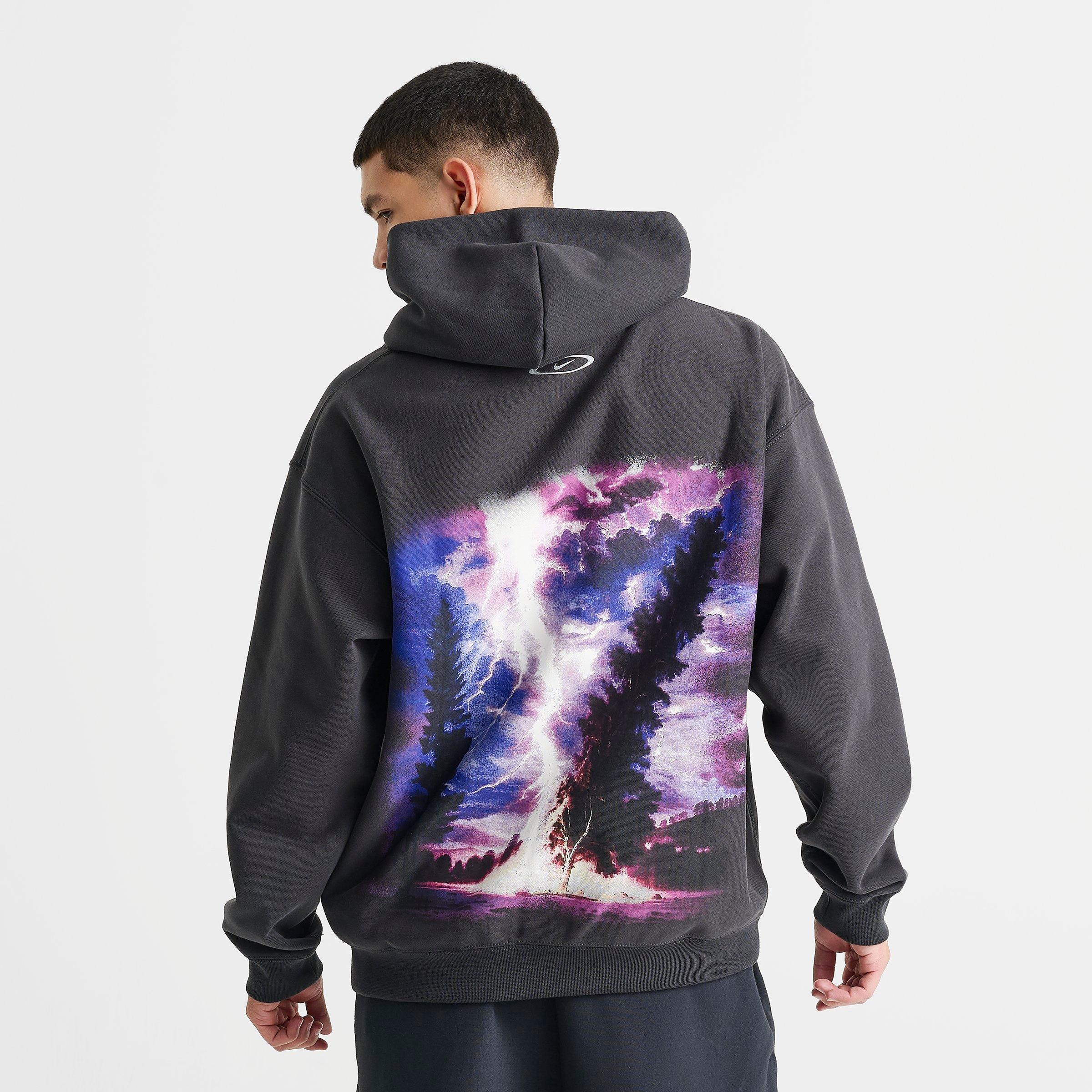 Men's Nike Solo Swoosh Lightning Graphic Fleece Pullover Hoodie
