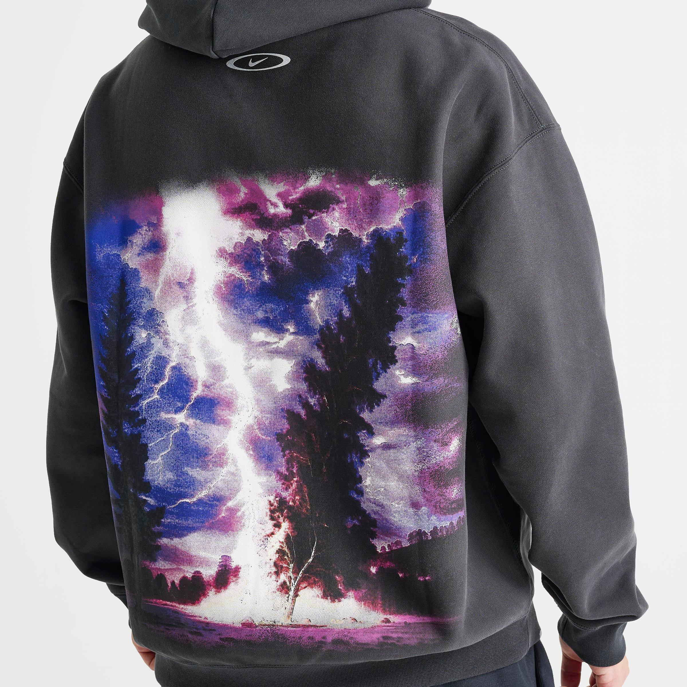 Men's Nike Solo Swoosh Lightning Graphic Fleece Pullover Hoodie