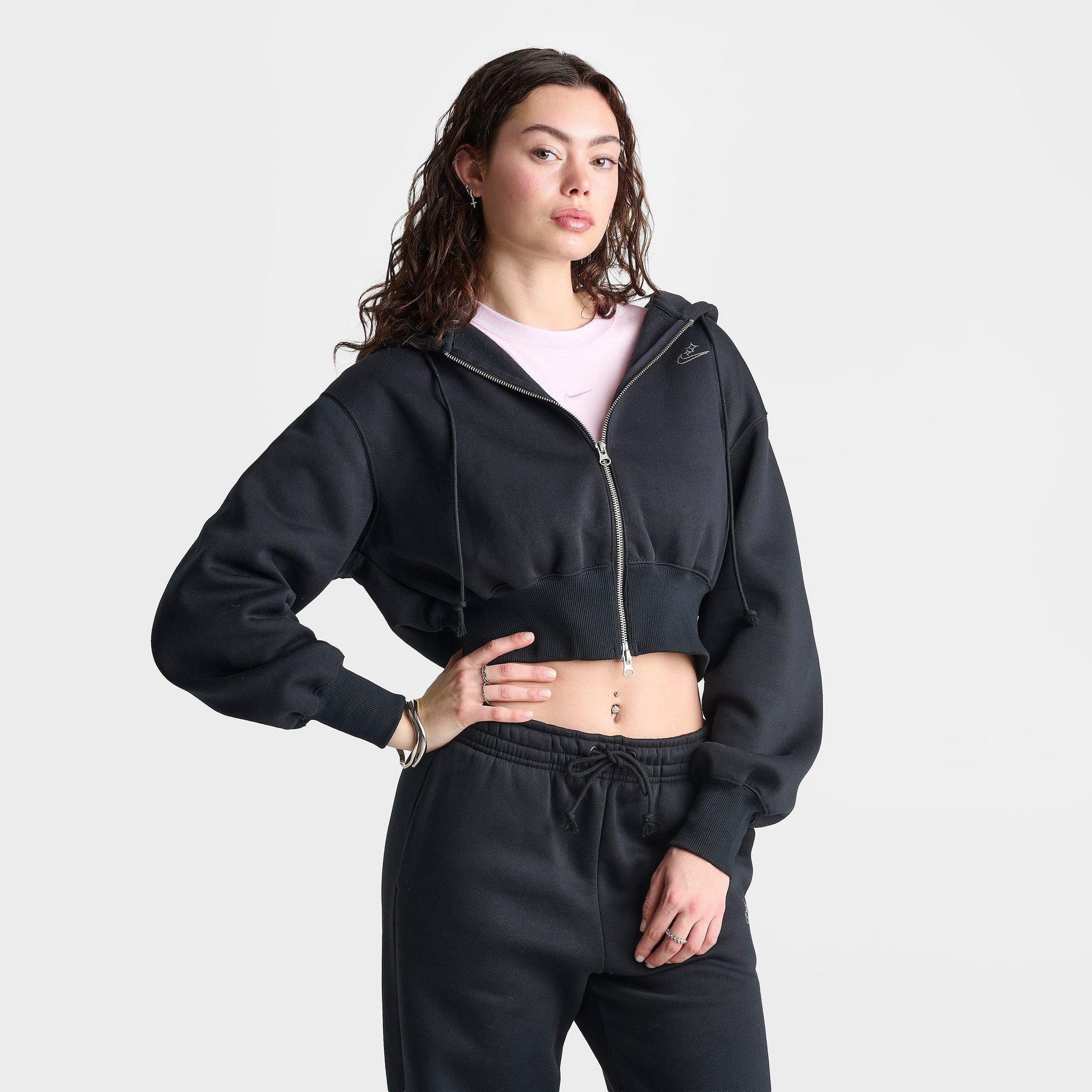 Women's Nike Sportswear Phoenix Fleece Goddess Cropped Full-Zip Hoodie