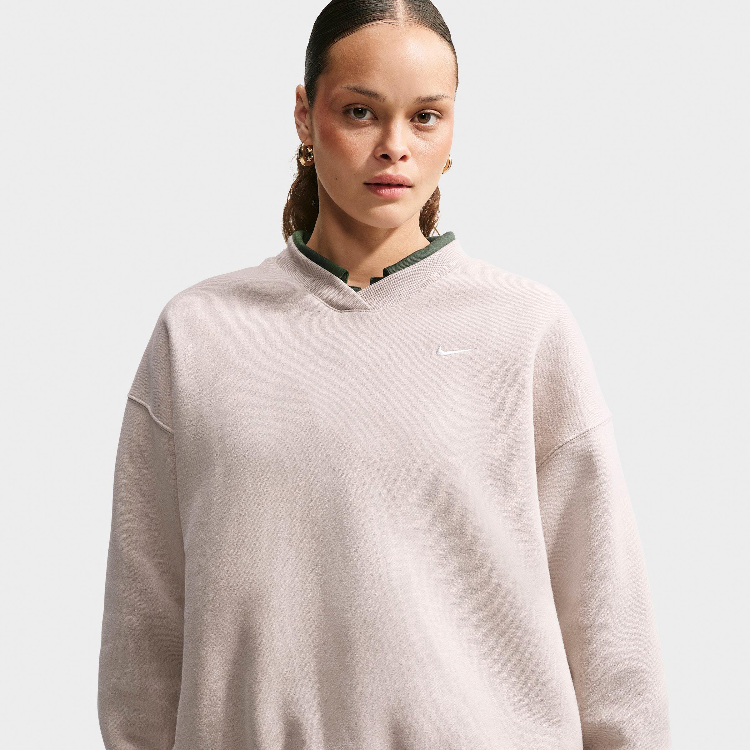 Women's Nike Studio Fleece Medium Weight Oversized V-Neck Sweatshirt
