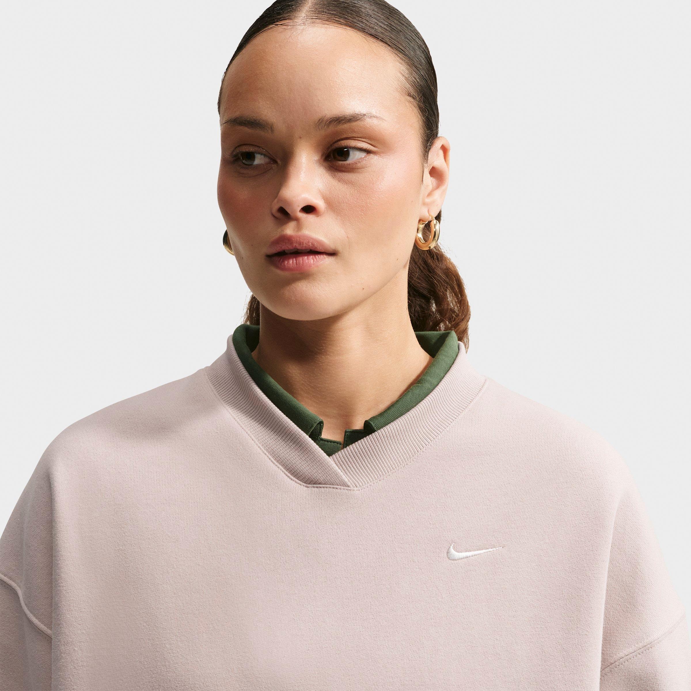 Women's Nike Studio Fleece Medium Weight Oversized V-Neck Sweatshirt