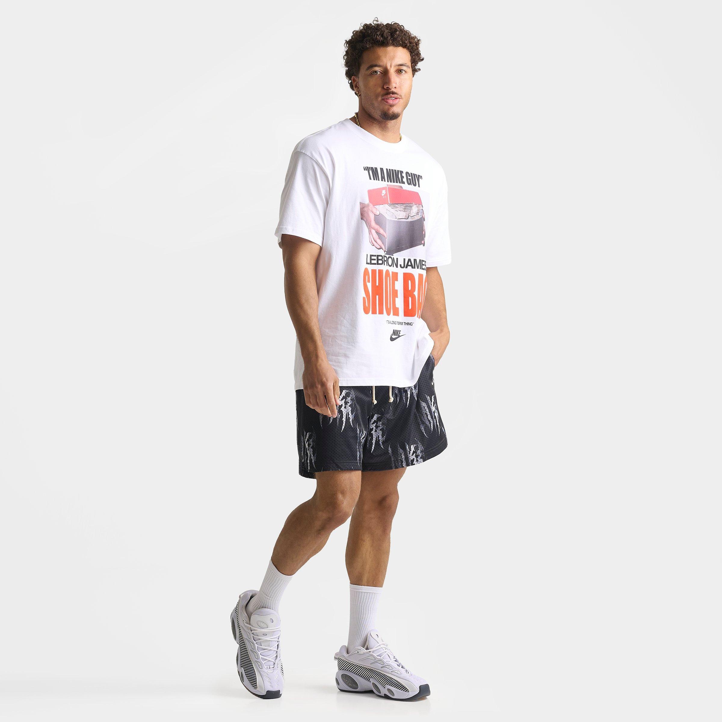 Men's Nike Standard Issue Practice Wordmark Print Mesh 5" Basketball Shorts
