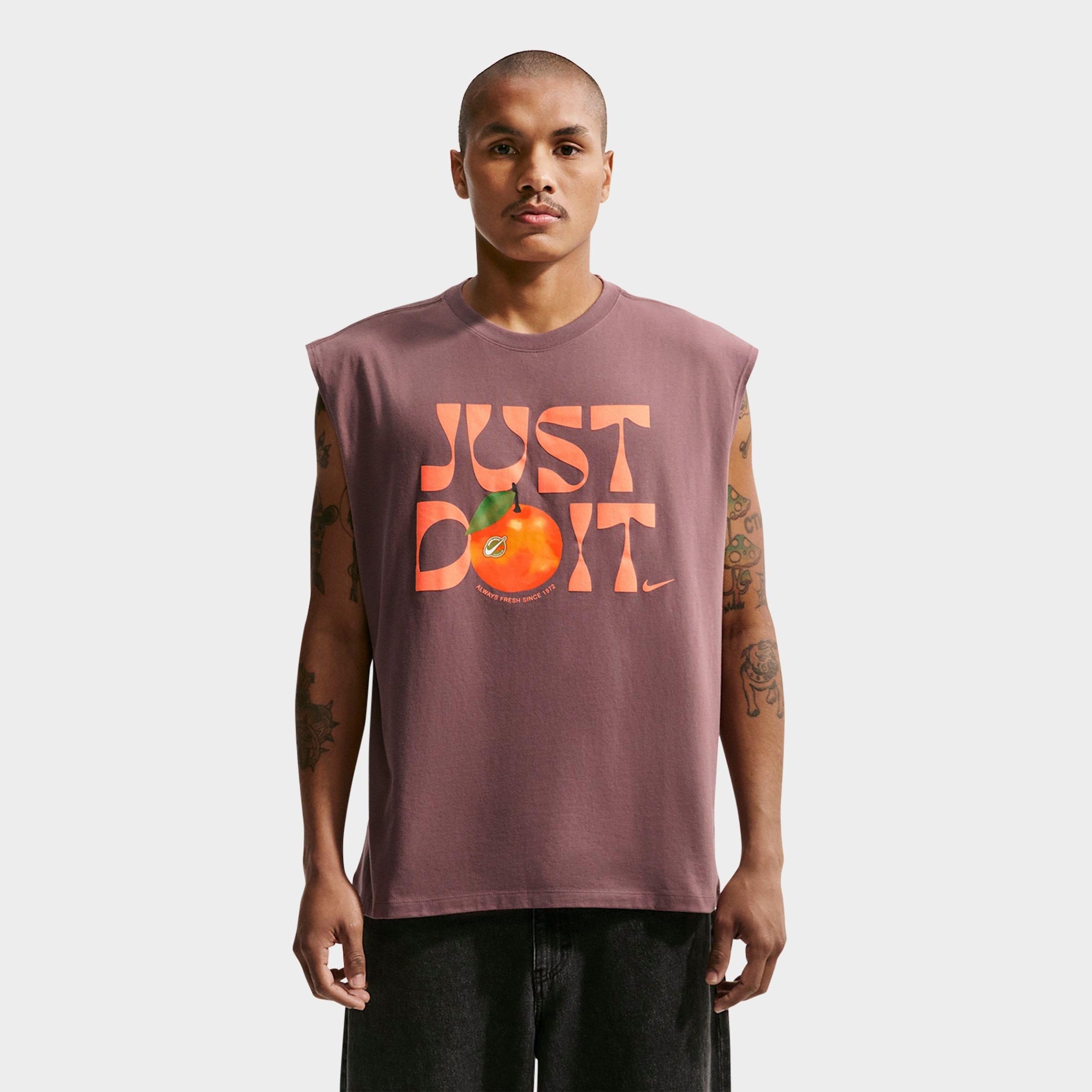 Men's Nike Sportswear JDI Orange Graphic Sleeveless T-Shirt