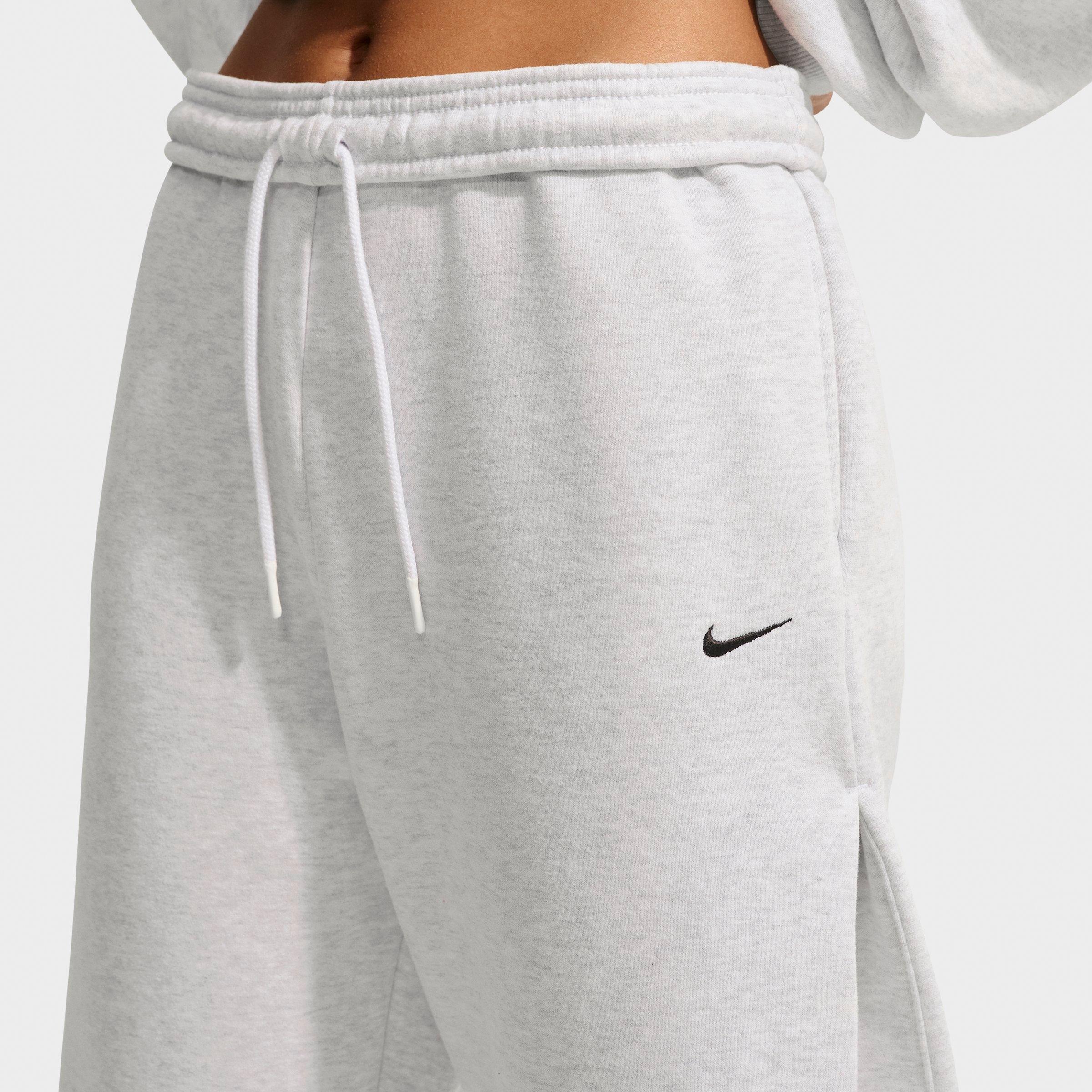 Women's Nike Studio Fleece Medium Weight Loose Pleated Snap Pants