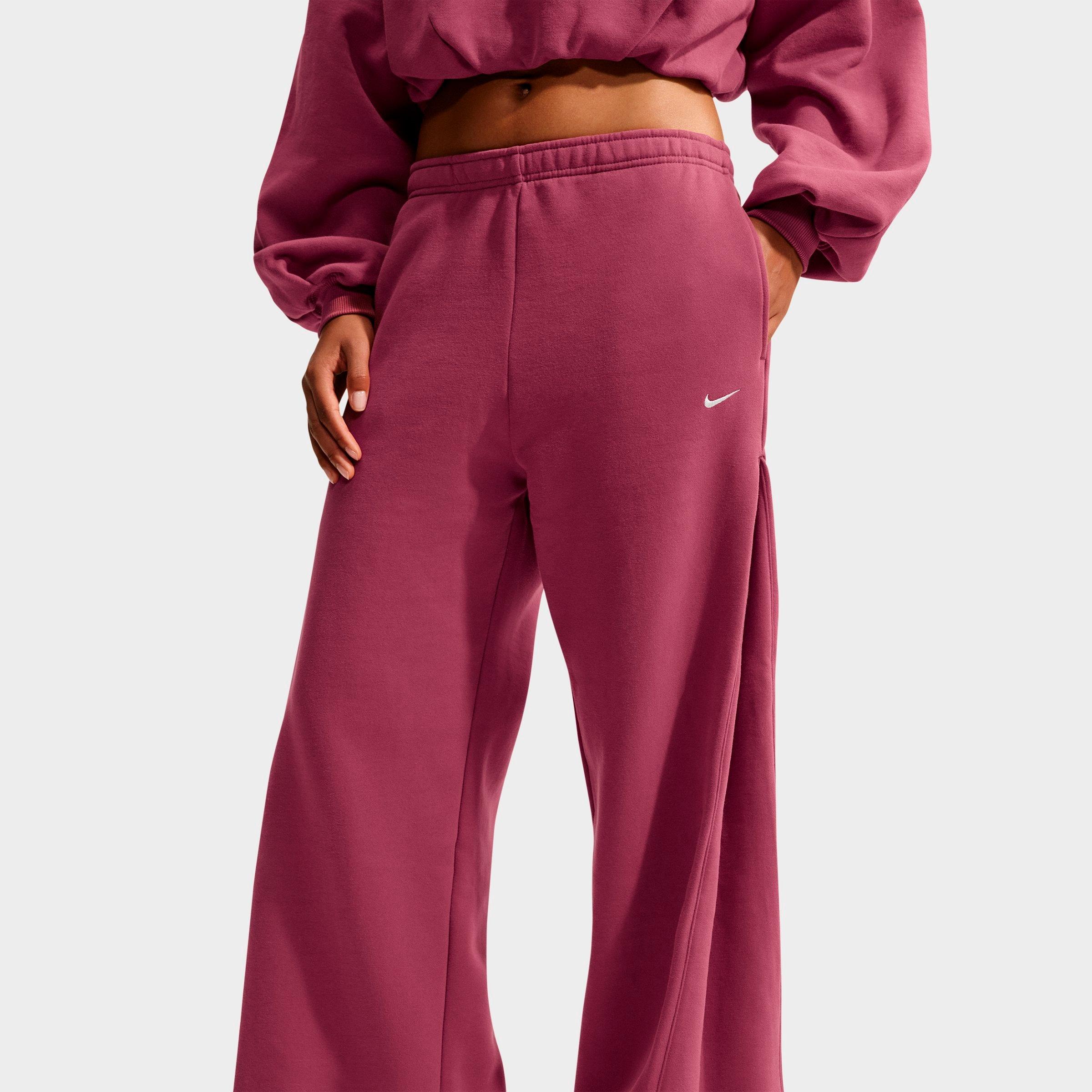 Women's Nike Studio Fleece Medium Weight Loose Pleated Snap Pants