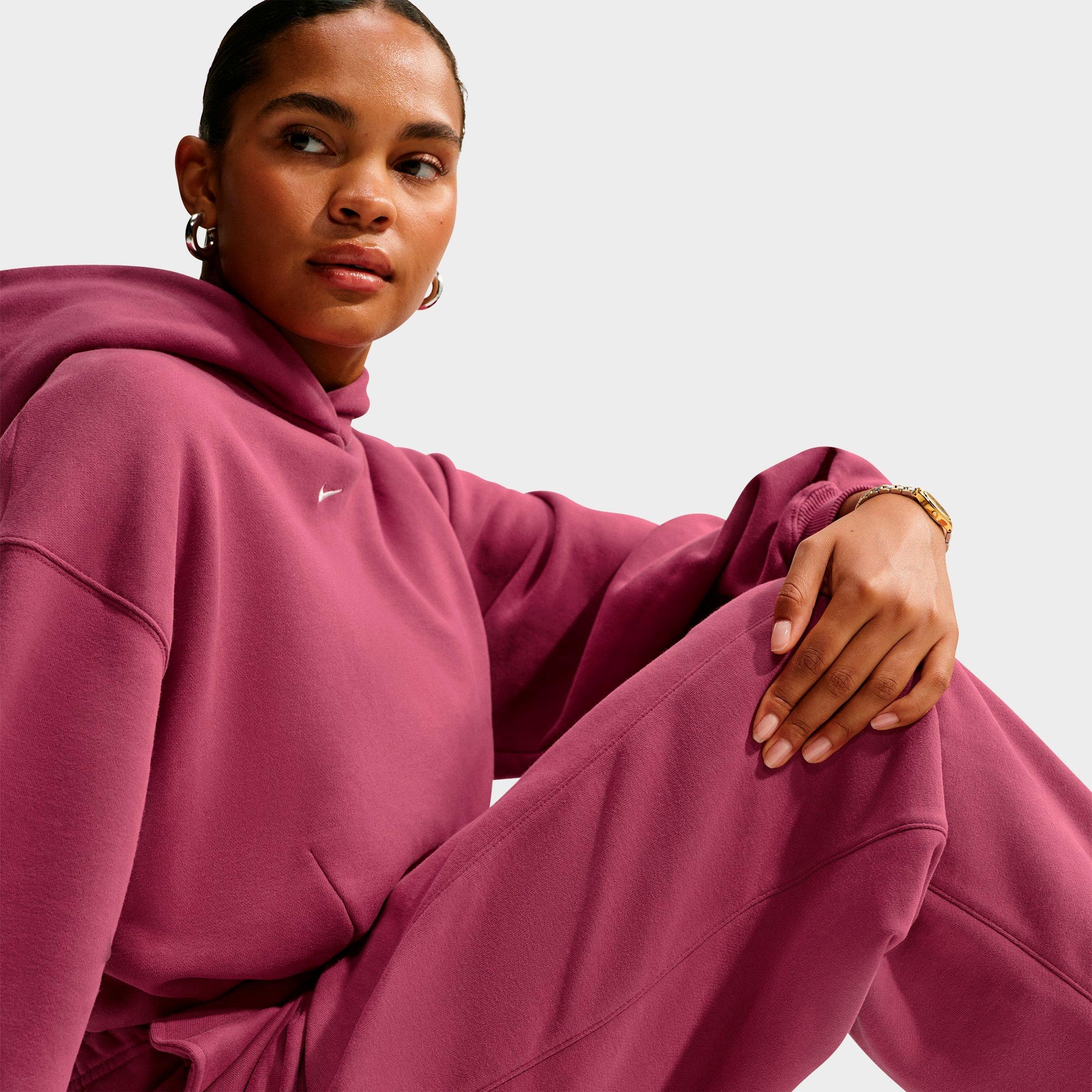 Women's Nike Studio Fleece Medium Weight Loose Pleated Snap Pants