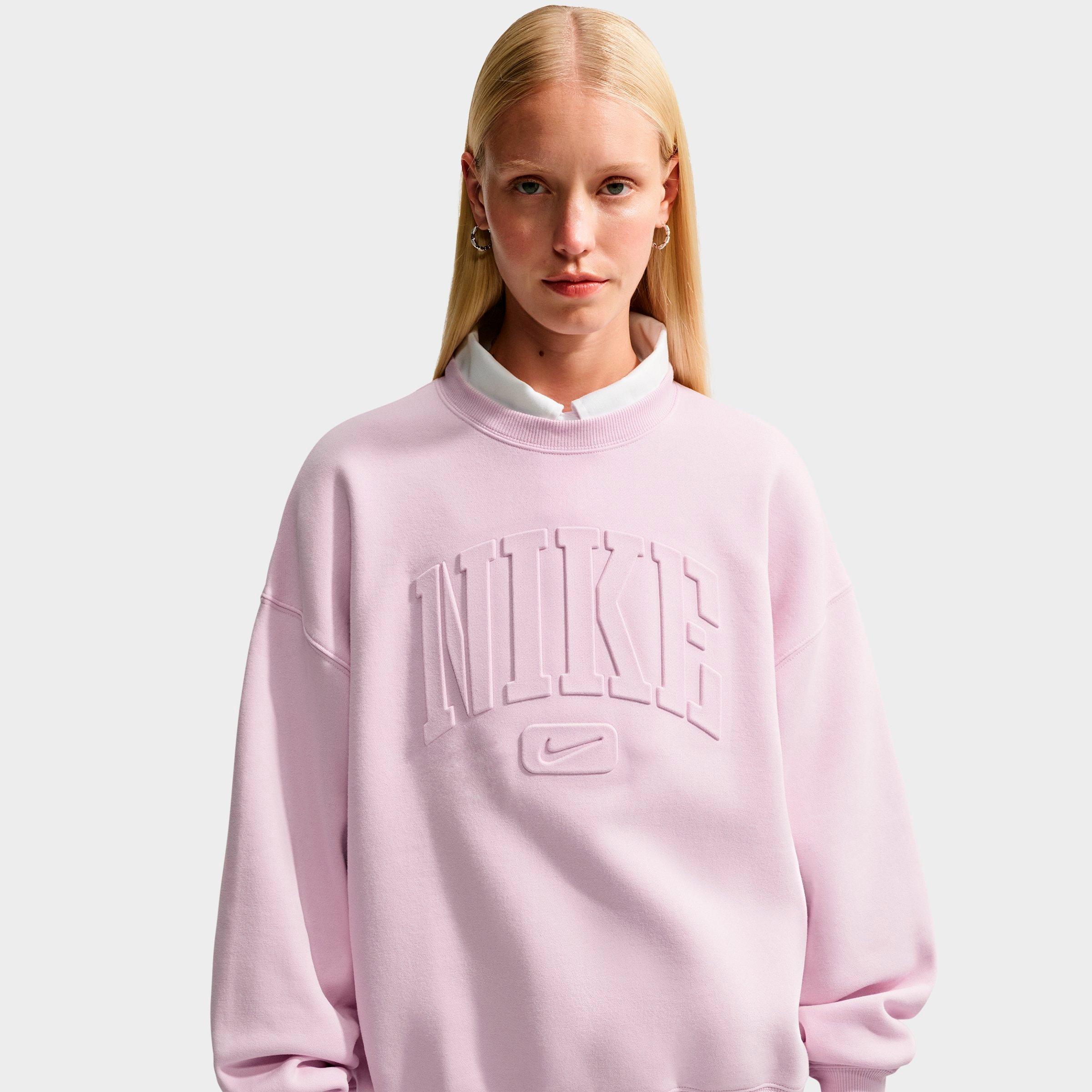 Women's Nike Studio Fleece Medium Weight "Graphic Pack" Embossed Oversized Crewneck Sweatshirt