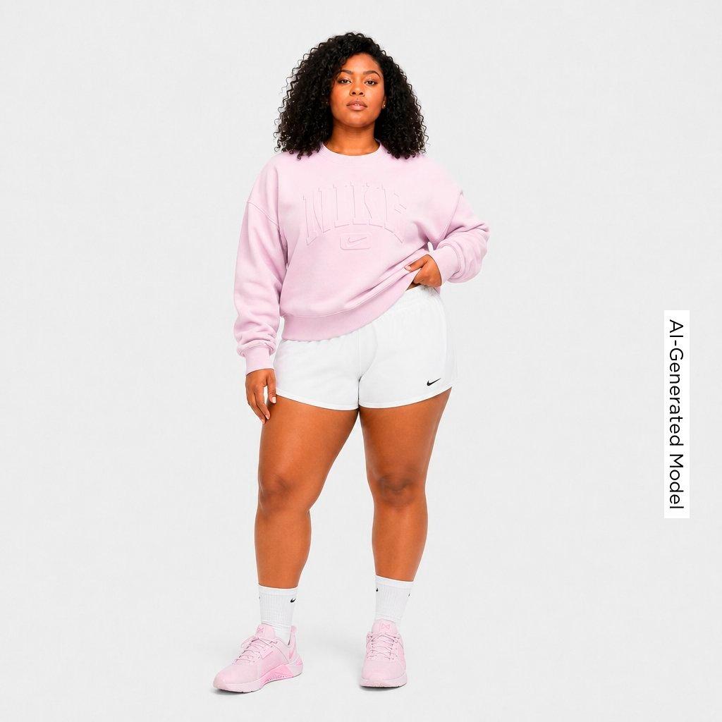 Women's Nike Studio Fleece Medium Weight "Graphic Pack" Embossed Oversized Crewneck Sweatshirt