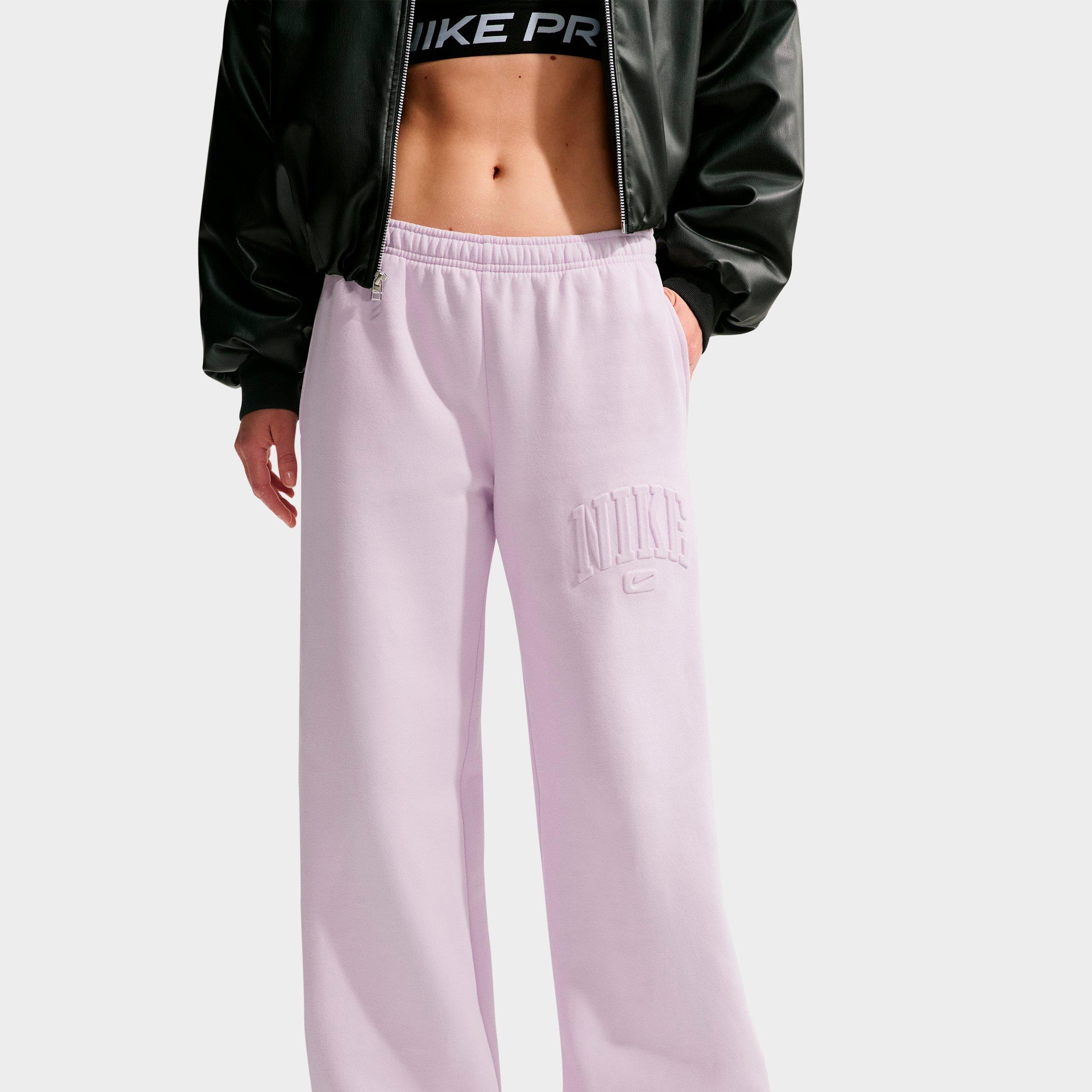 Women's Nike Studio Fleece Medium Weight "Graphic Pack" Embossed Mid-Rise Wide-Leg Pants
