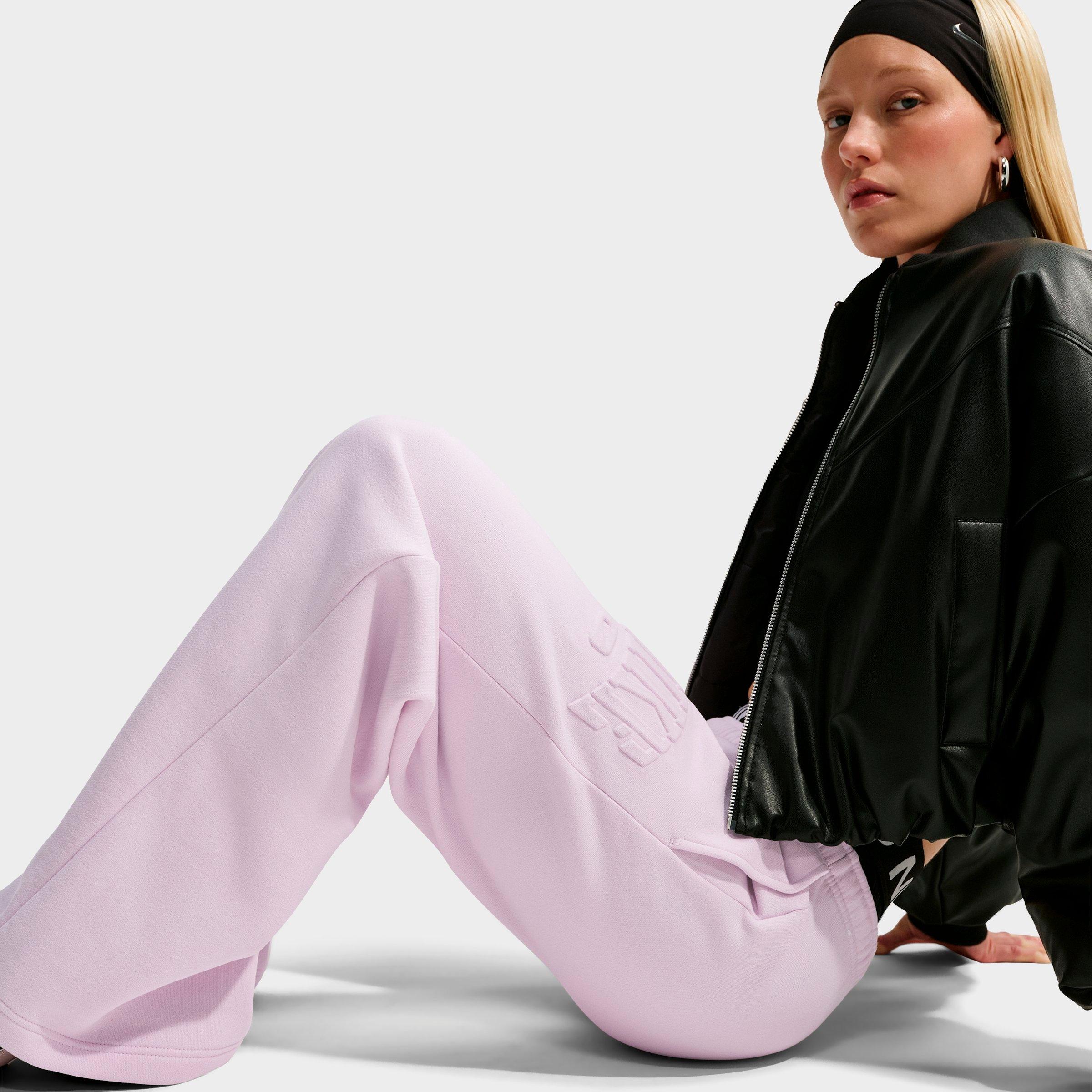 Women's Nike Studio Fleece Medium Weight "Graphic Pack" Embossed Mid-Rise Wide-Leg Pants