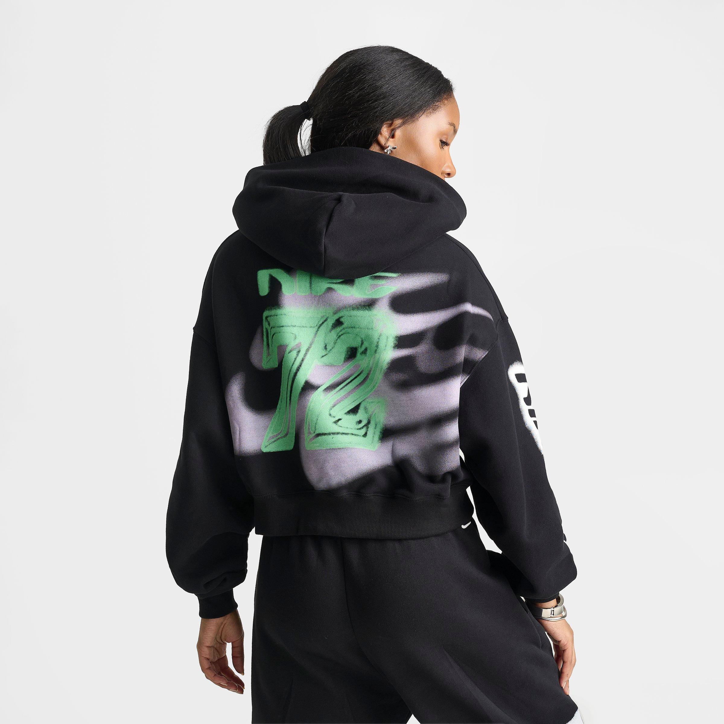 Women's Nike Studio Fleece Medium-Weight Oversized Cropped Pullover Hoodie