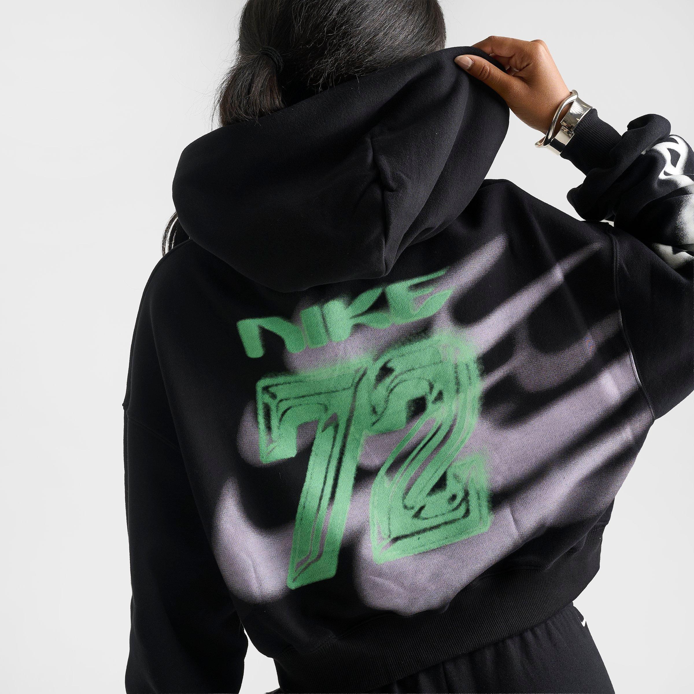 Women's Nike Studio Fleece Medium-Weight Oversized Cropped Pullover Hoodie